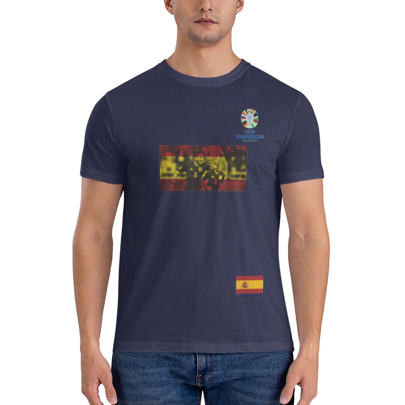 Men's Spain EURO 2024 Basic Short Sleeve T-Shirt BST1739