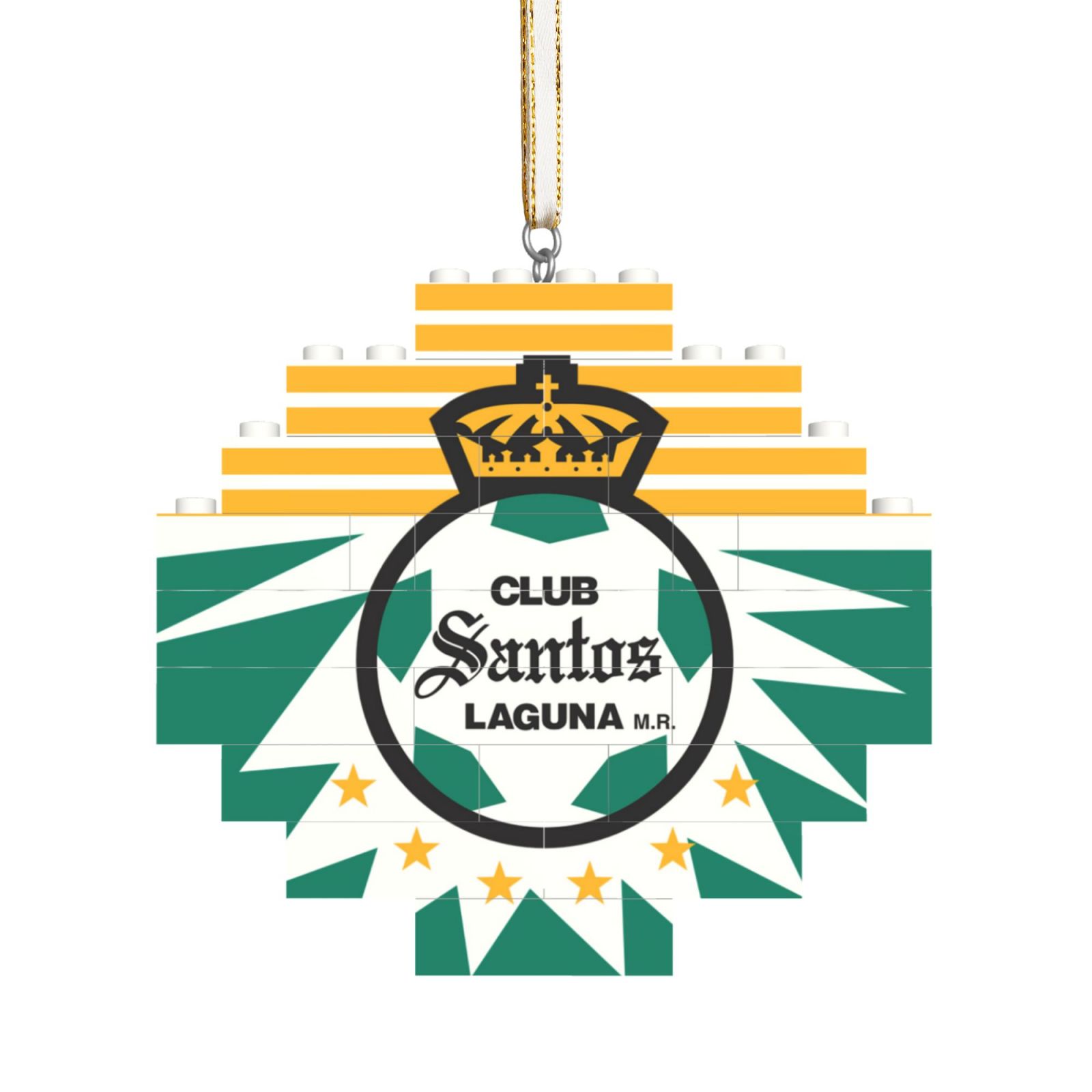 Santos Laguna Building Block Puzzle Ornament BBP2196
