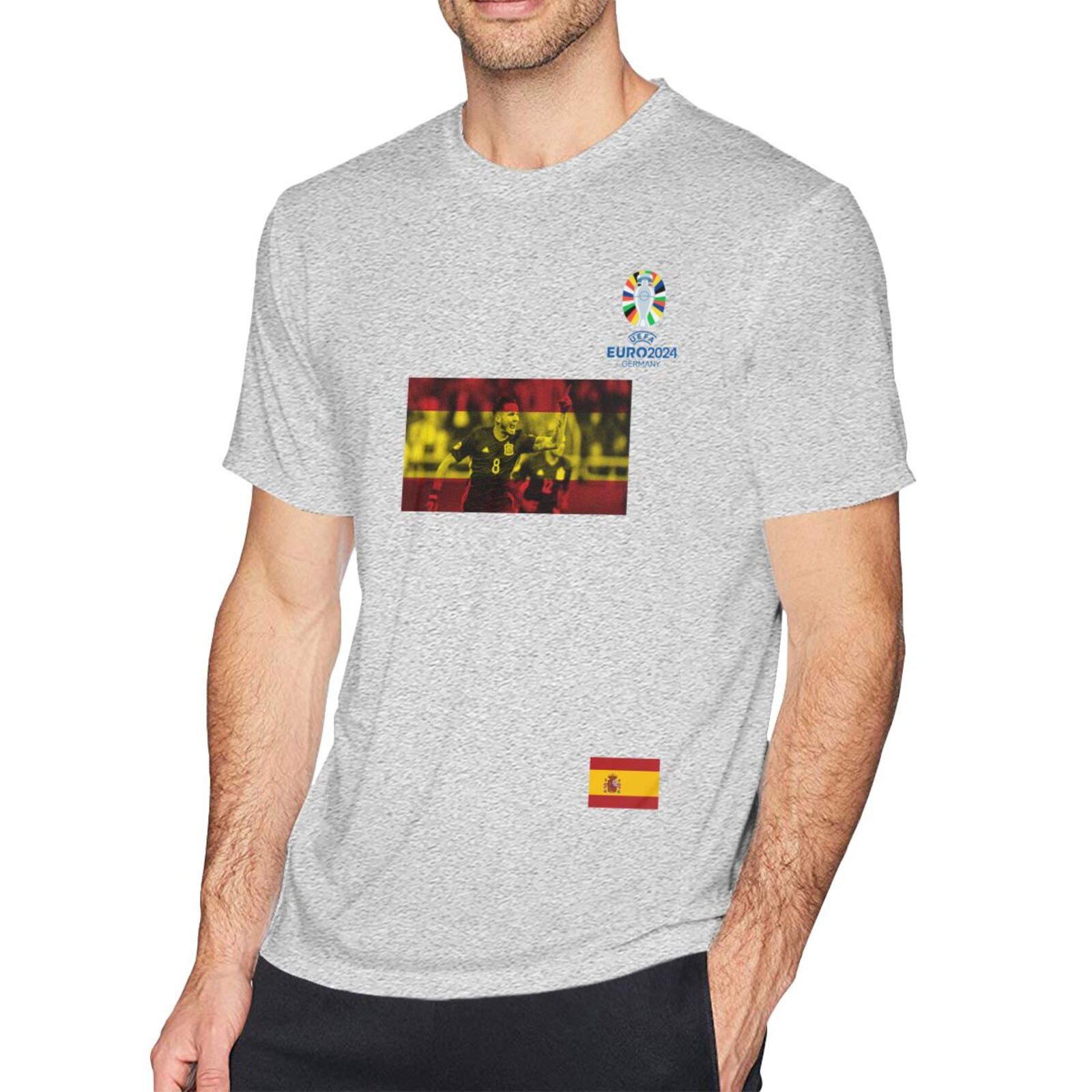 Men's Spain EURO 2024 Basic Short Sleeve T-Shirt BST1739