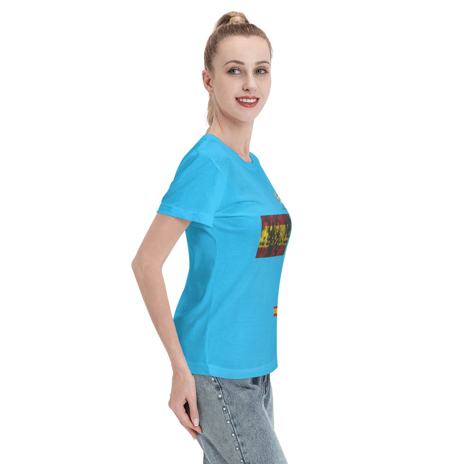 Women's Spain EURO 2024 Basic Short Sleeve T-Shirt WBT1740