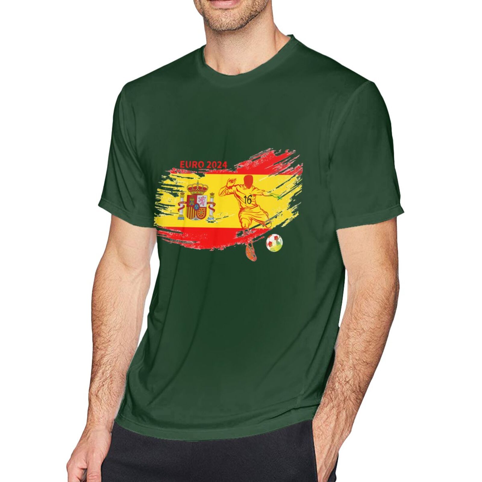 Men's Spain EURO 2024 Basic Short Sleeve T-Shirt BST1752