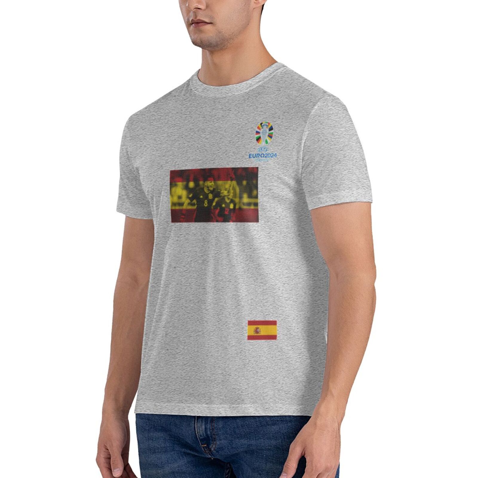 Men's Spain EURO 2024 Basic Short Sleeve T-Shirt BST1739