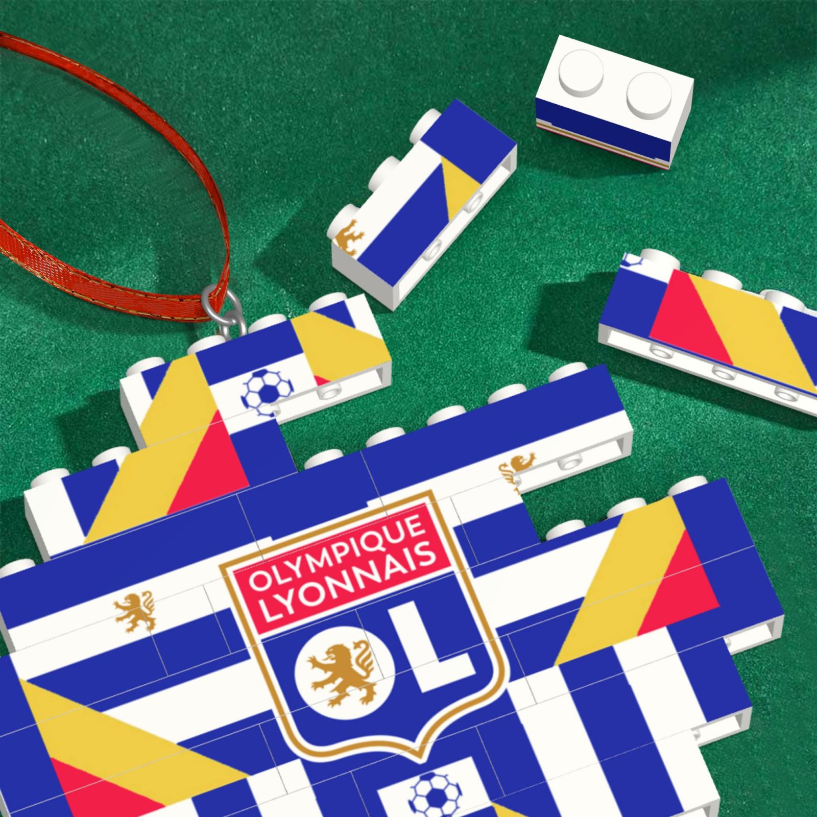 Olympique Lyonnais Building Block Puzzle Ornament BBP2012