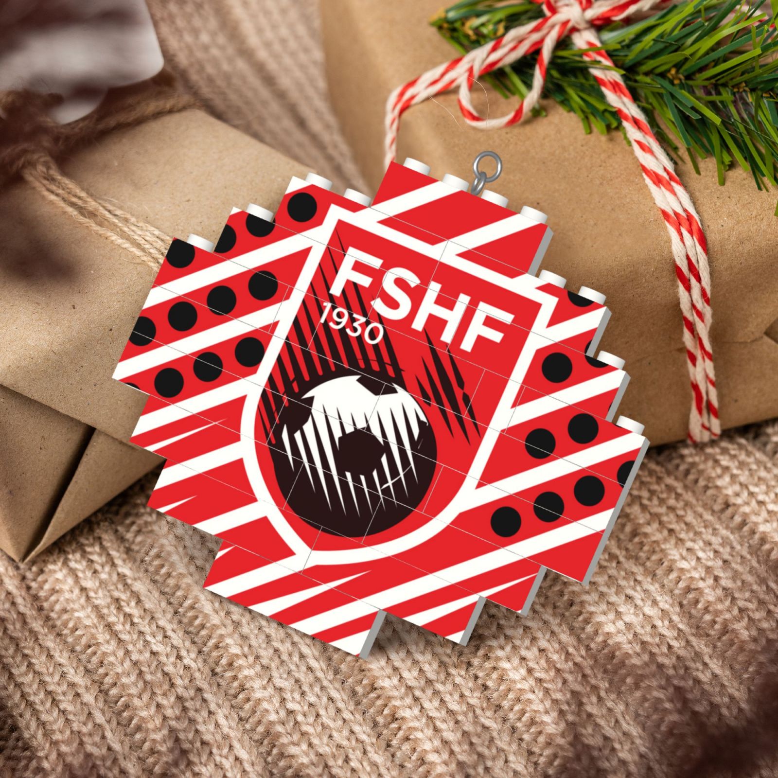 Albania Building Block Puzzle Ornament BBP2198