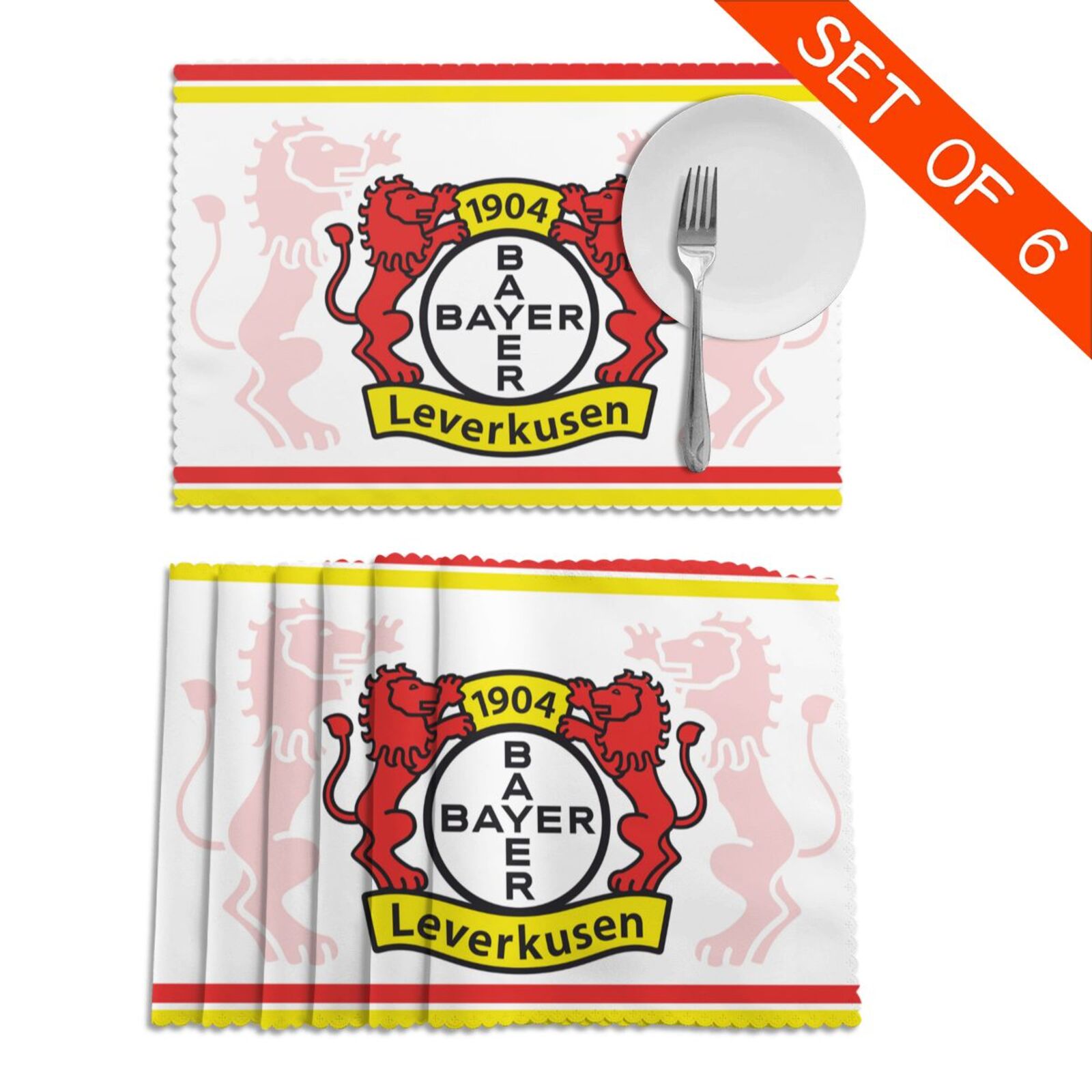 Bayer 04 Leverkusen Placemat Set Of 6 PFD2068