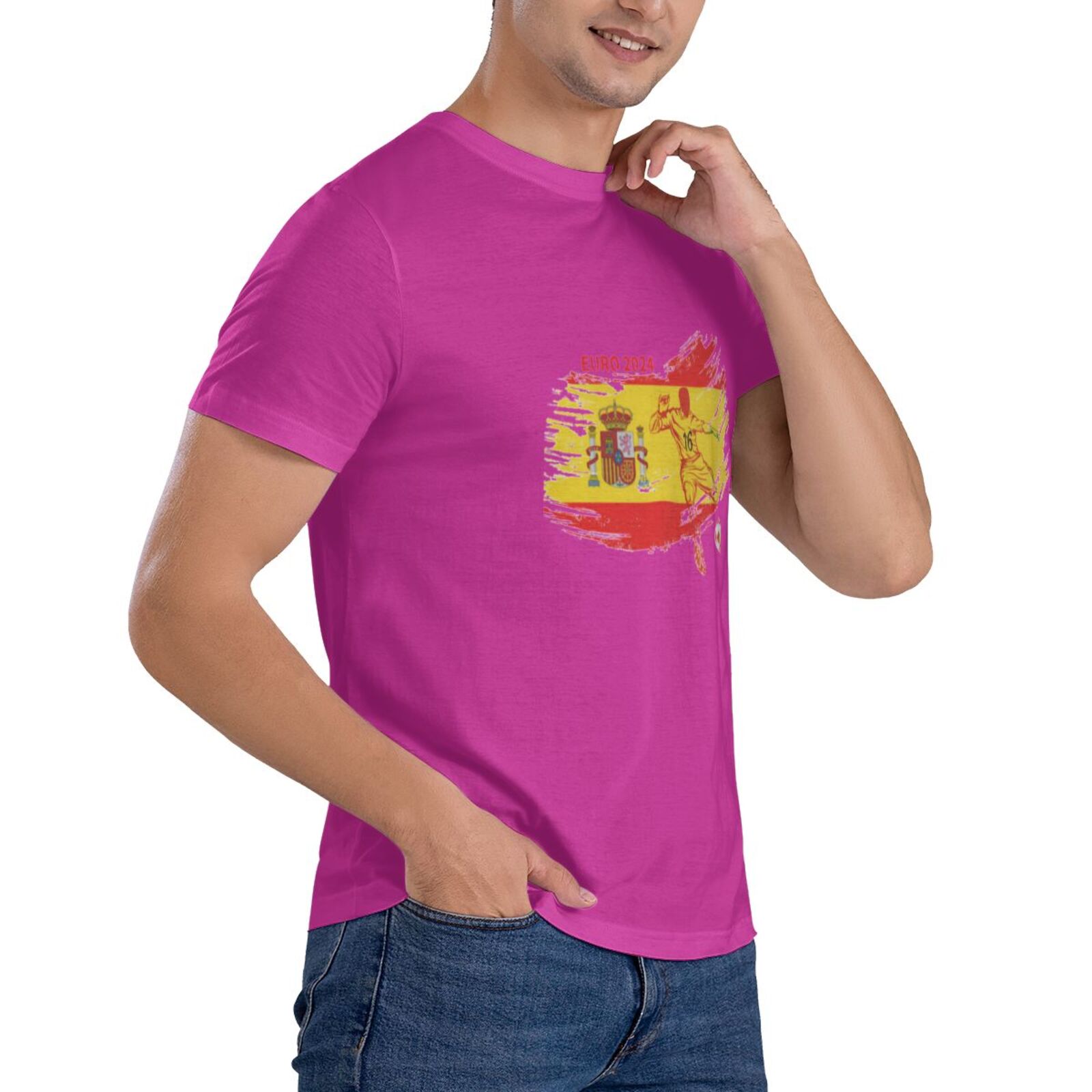 Men's Spain EURO 2024 Basic Short Sleeve T-Shirt BST1752