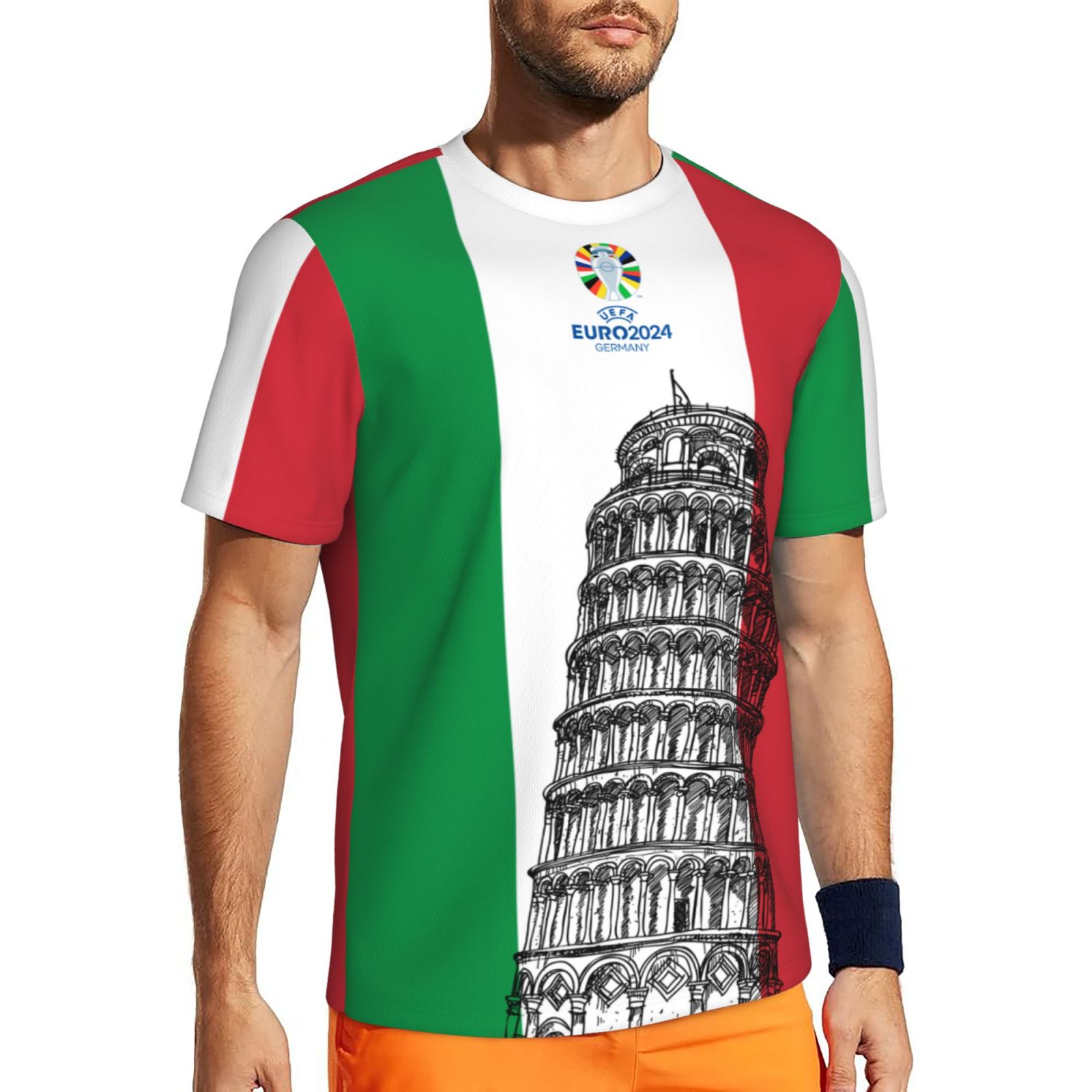 Men's ItalyT-shirt EURO 2024 Short Sleeved Mesh T-Shirt SMT1714