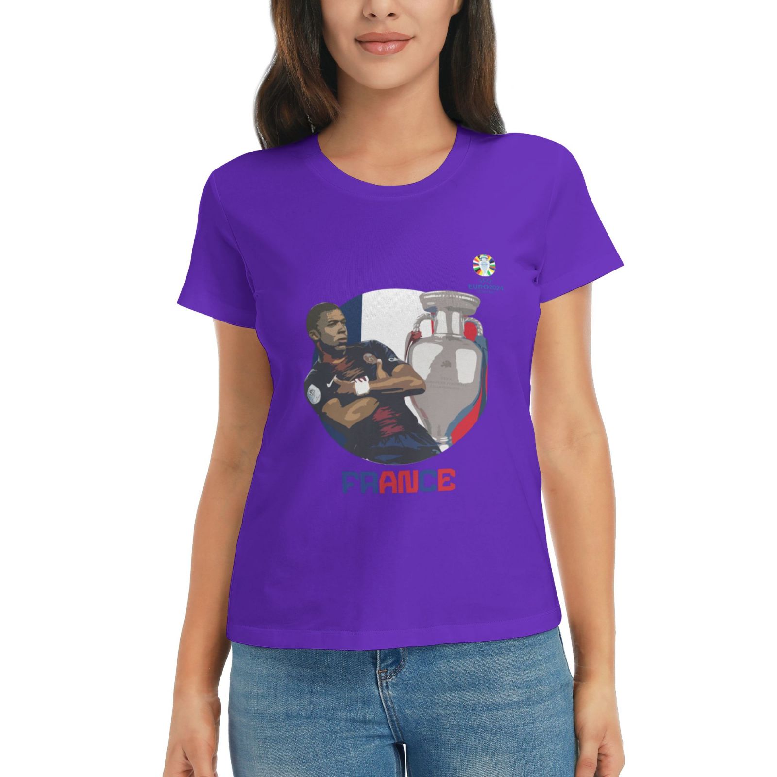 Women's France EURO 2024 Basic Short Sleeve T-Shirt WBT1730