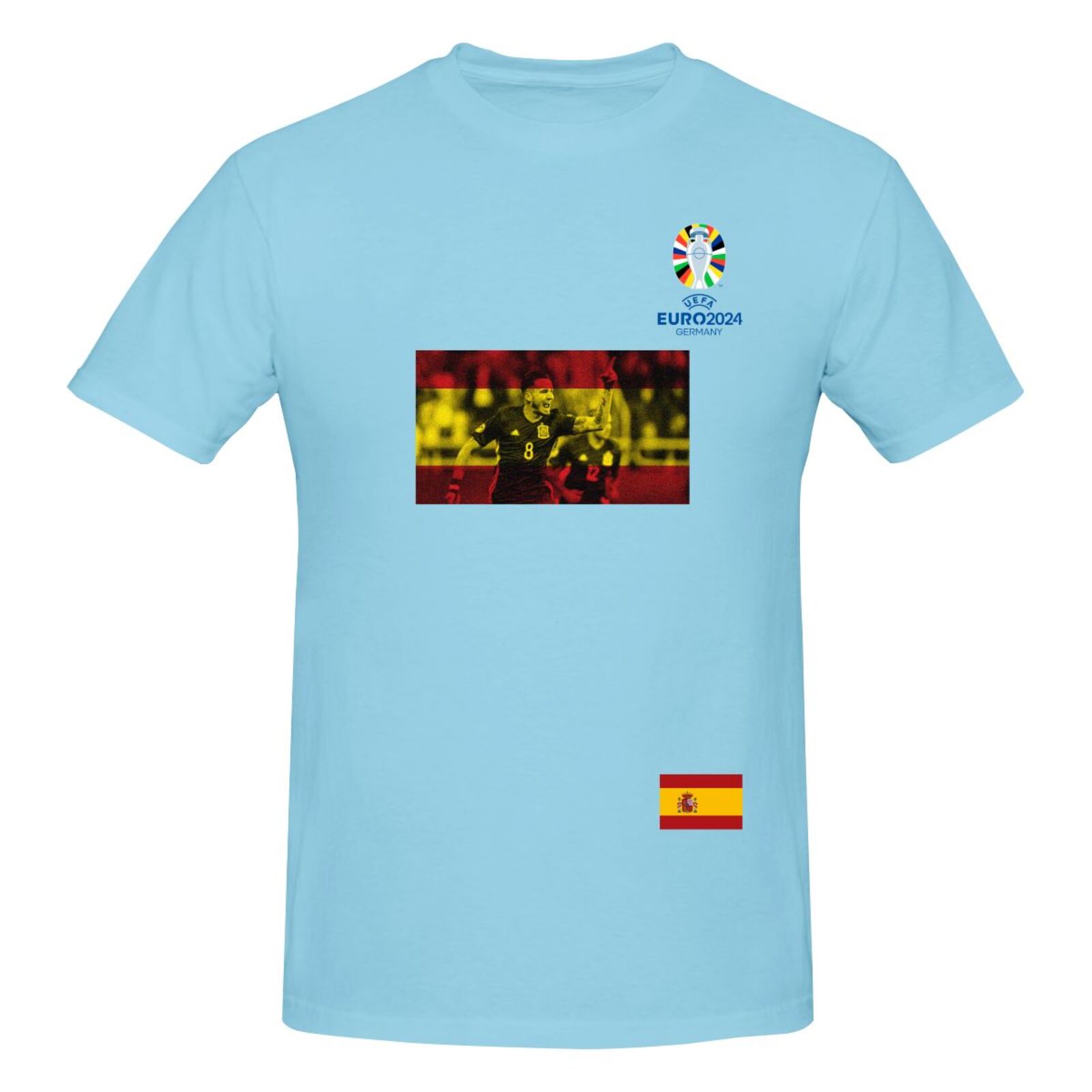 Men's Spain EURO 2024 Basic Short Sleeve T-Shirt BST1739