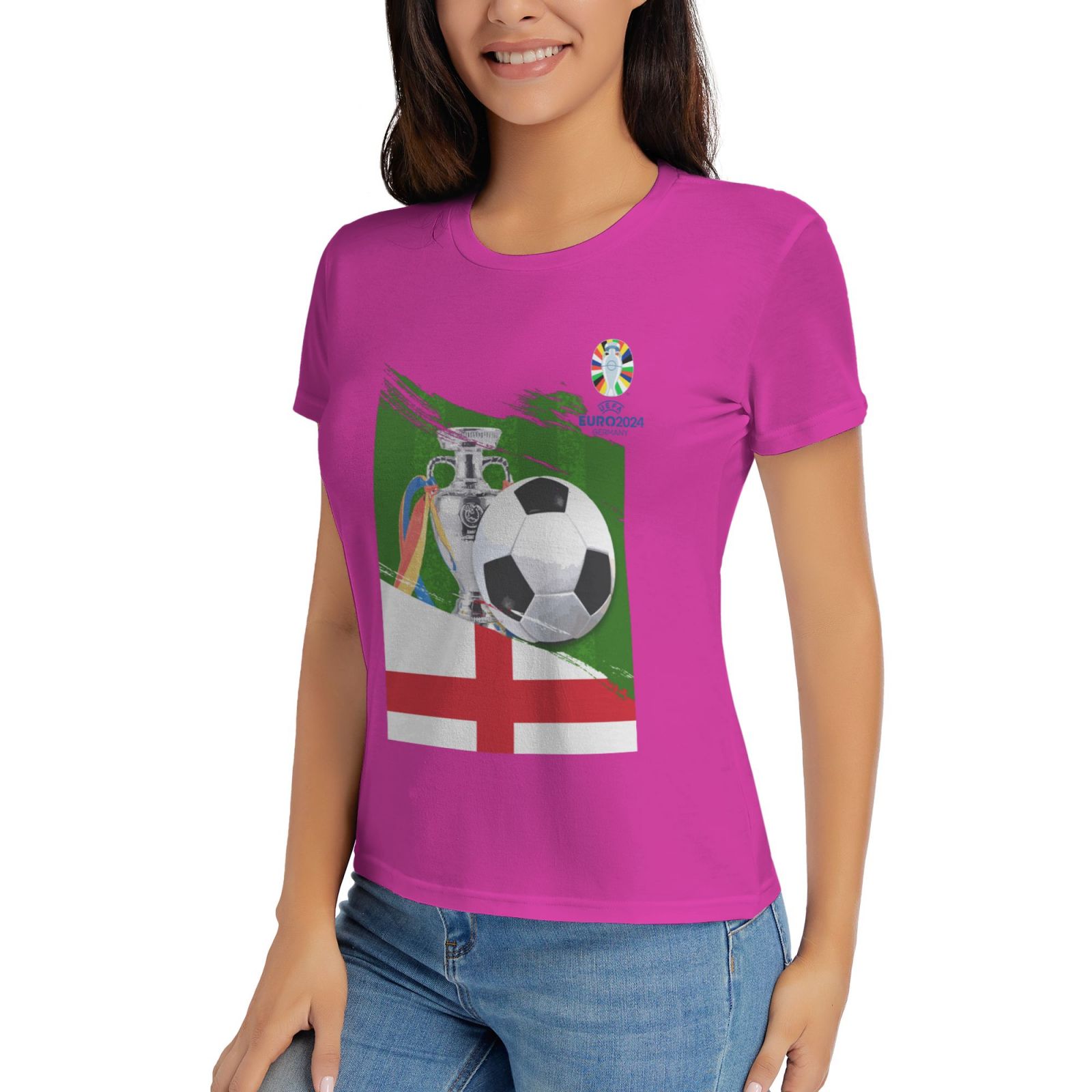 Women's England EURO 2024 Basic Short Sleeve T-Shirt WBT1682