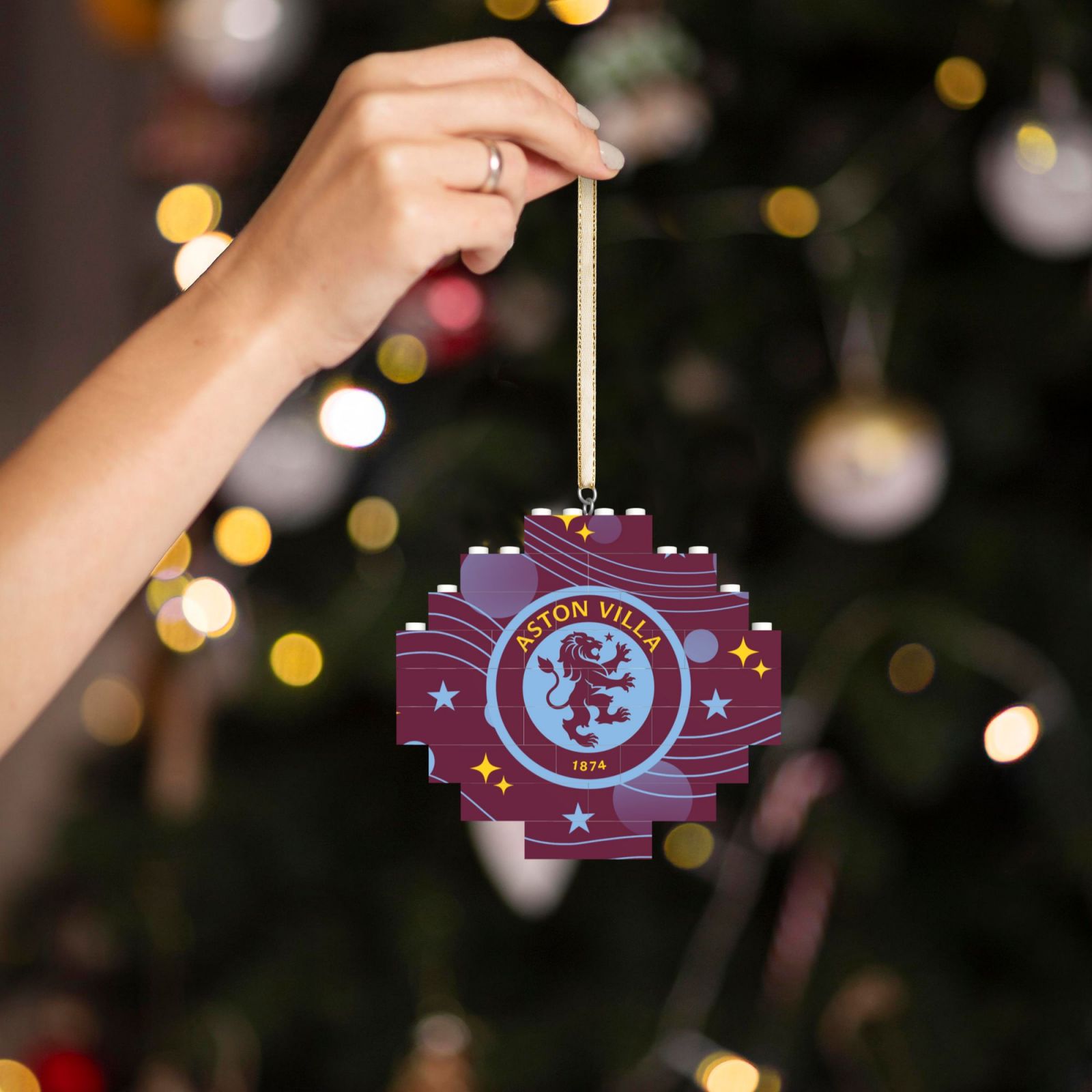 Aston Villa Building Block Puzzle Ornament BBP2100