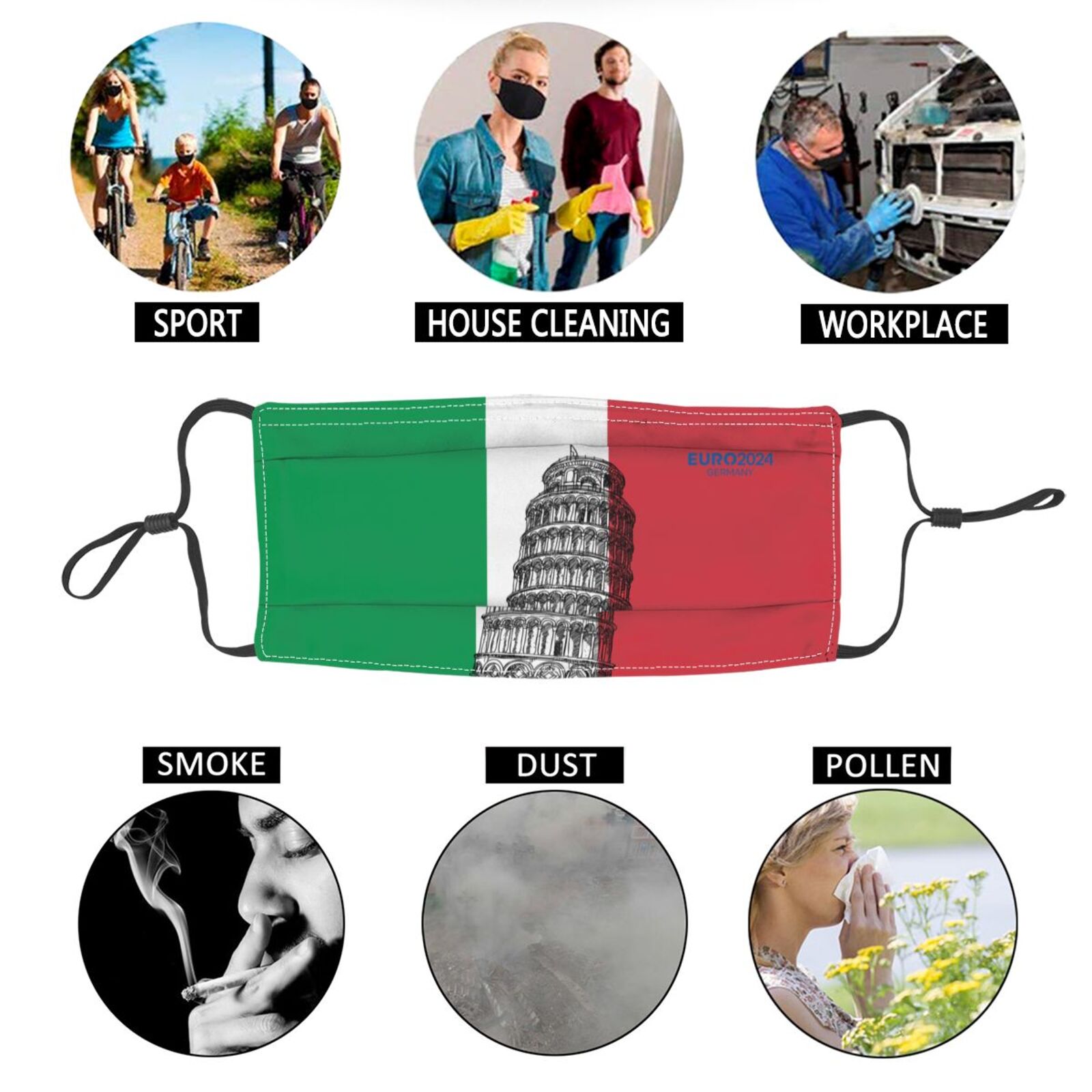 Italy EURO 2024 Adult Dust Mask DMK1718
