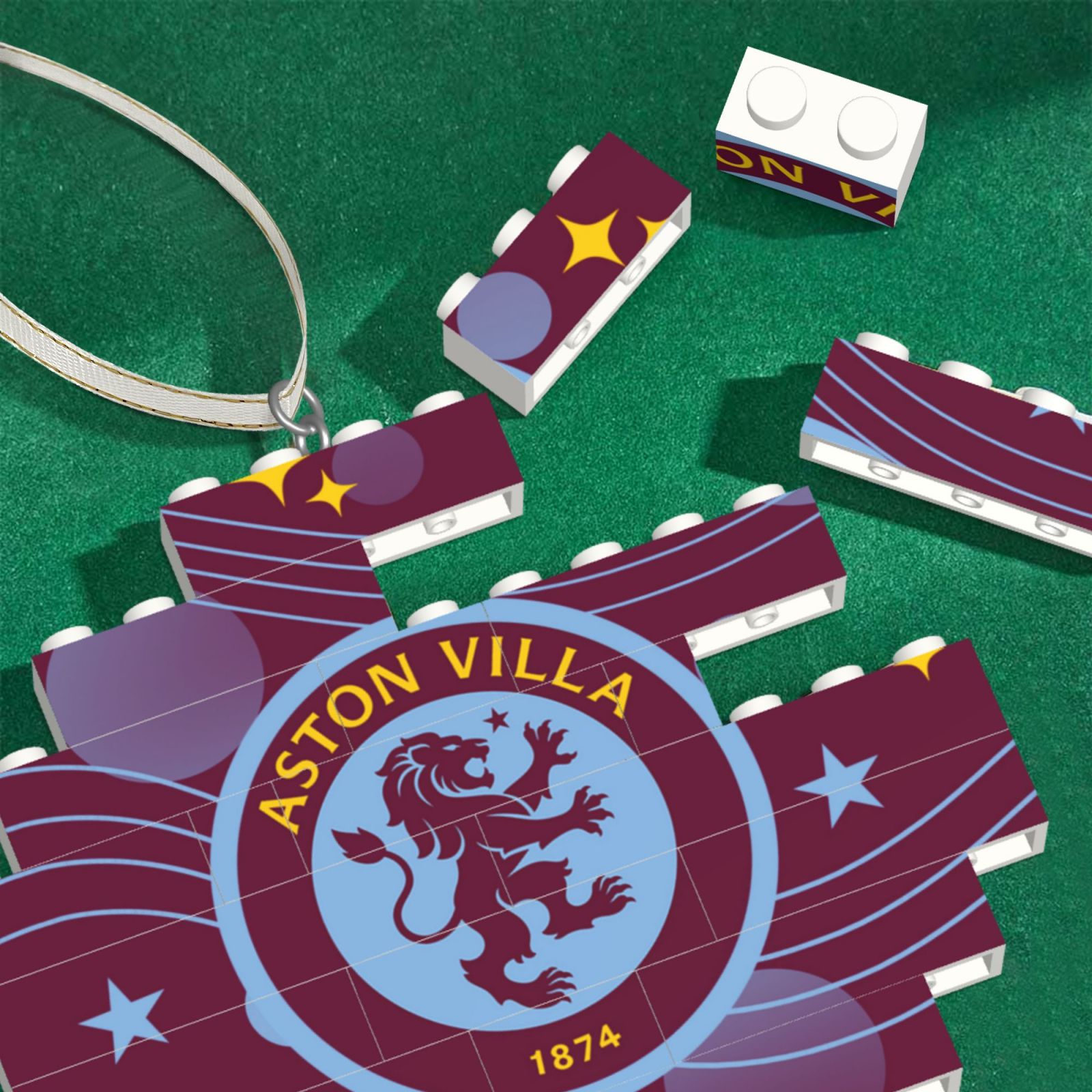 Aston Villa Building Block Puzzle Ornament BBP2100