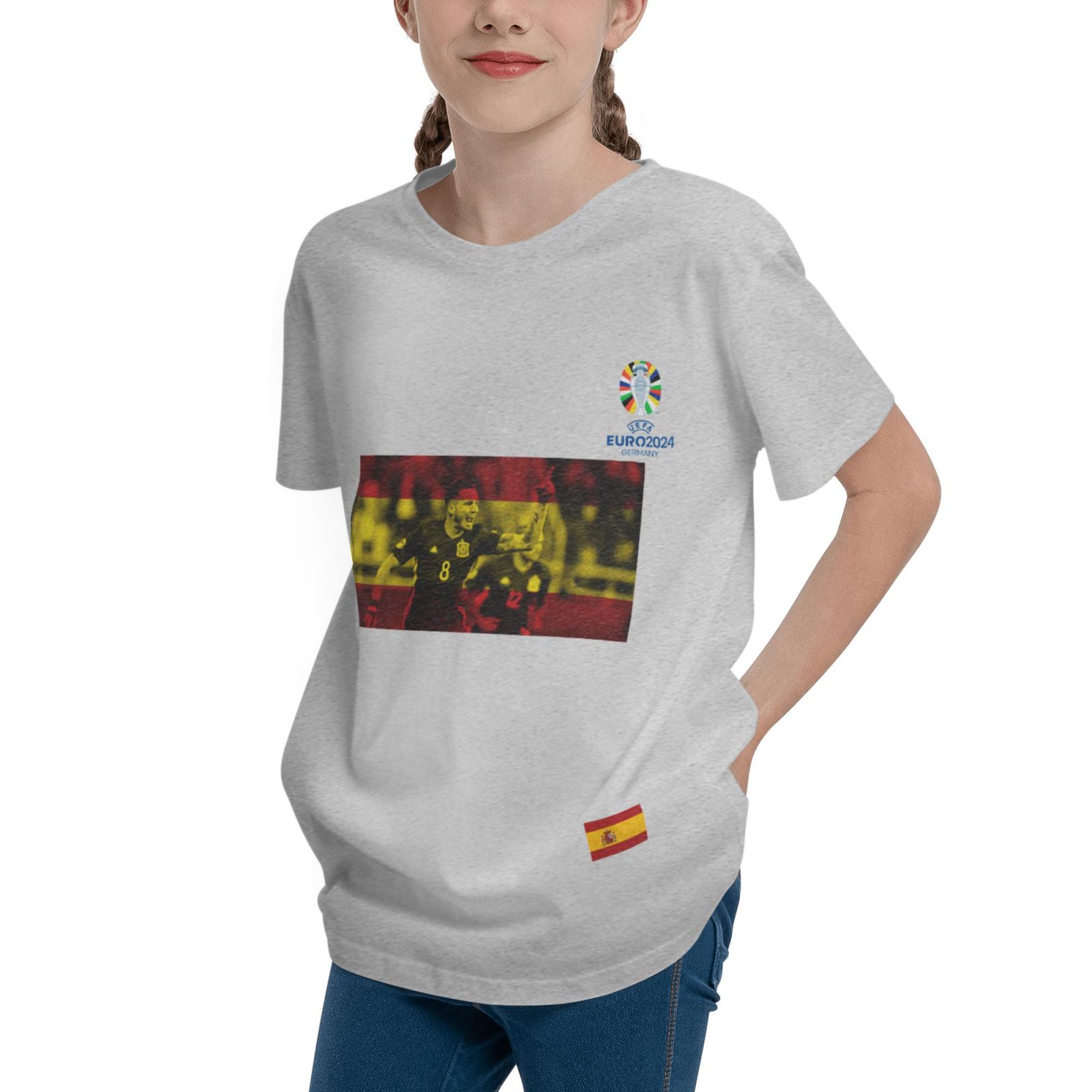 Kid's Spain EURO 2024 Teenage T-shirt TET1738