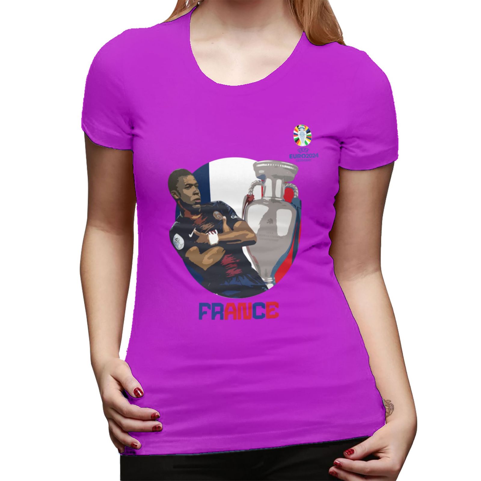 Women's France EURO 2024 Basic Short Sleeve T-Shirt WBT1730