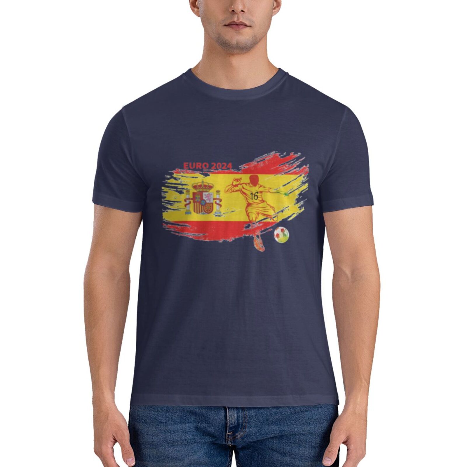 Men's Spain EURO 2024 Basic Short Sleeve T-Shirt BST1752