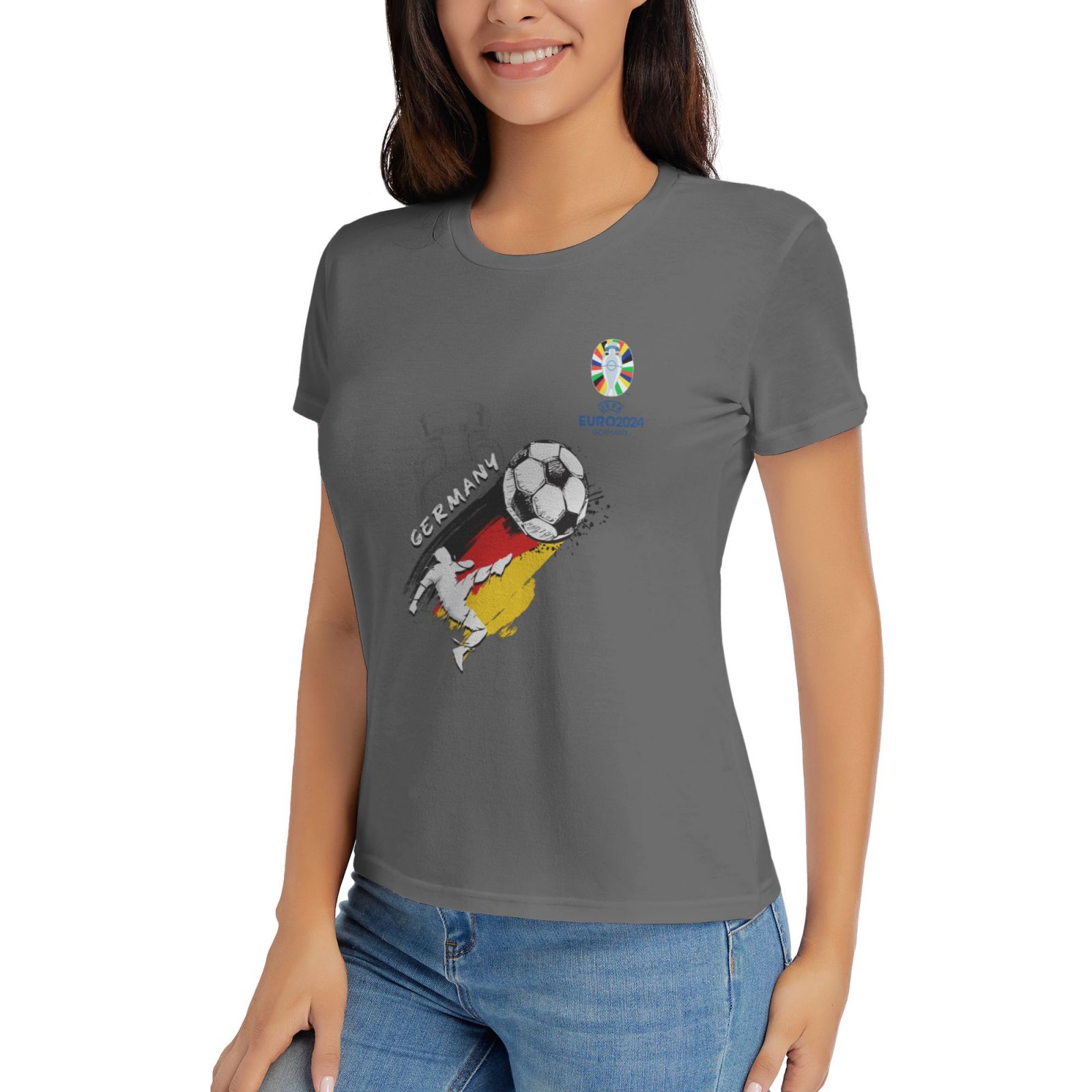 Women's Germany EURO 2024 Basic Short Sleeve T-Shirt WBT1680