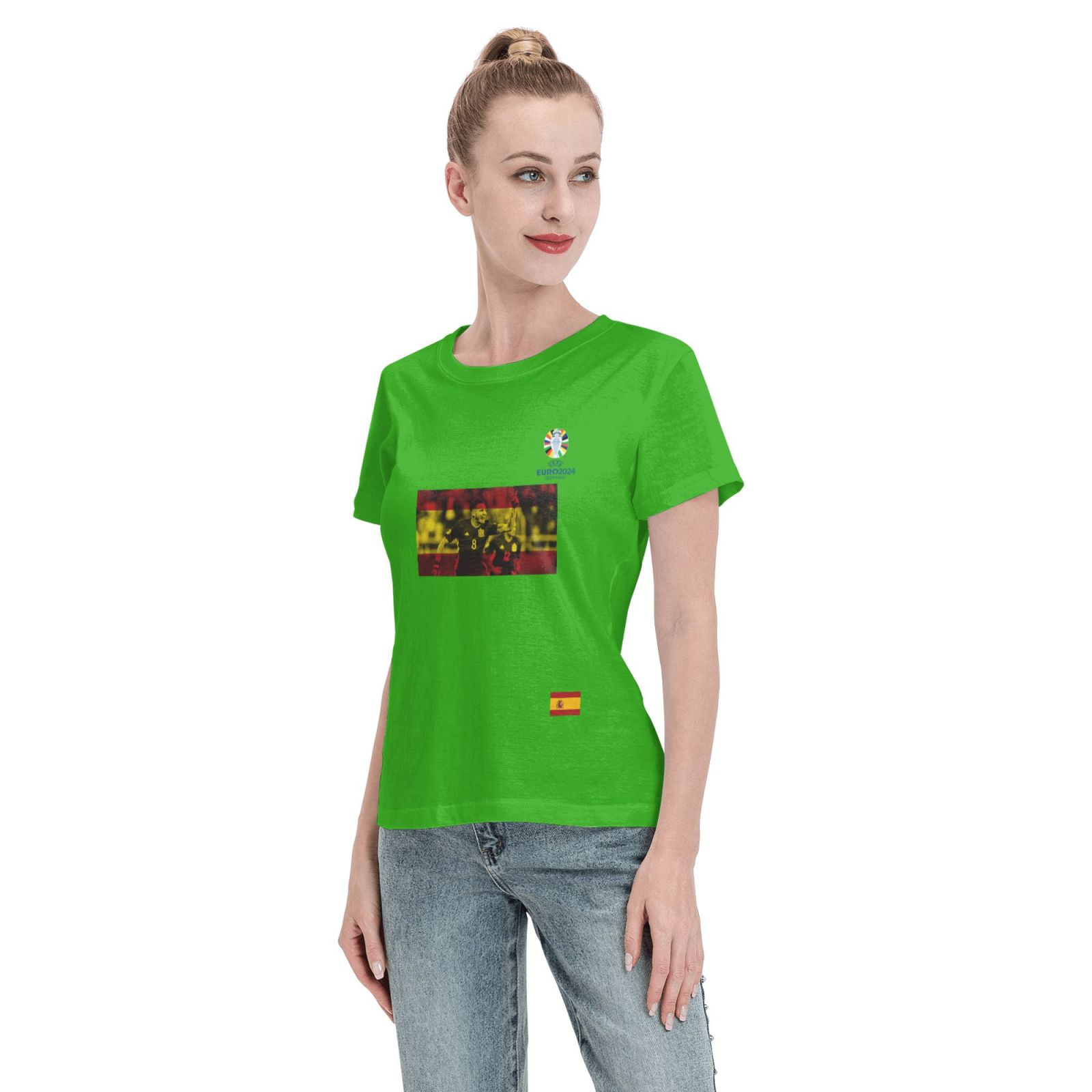 Women's Spain EURO 2024 Basic Short Sleeve T-Shirt WBT1740