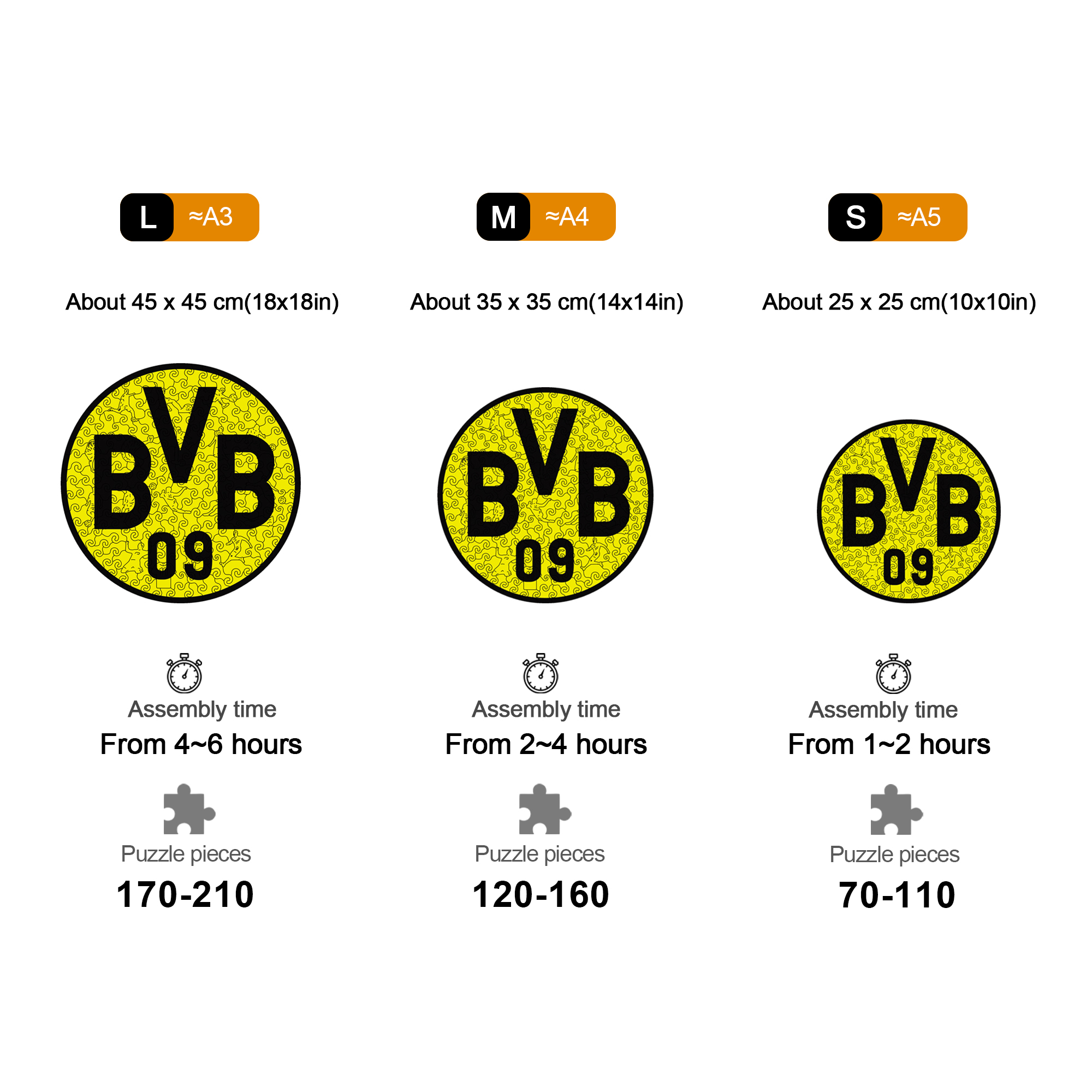 Borussia Dortmund Logo Wooden Jigsaw Puzzle