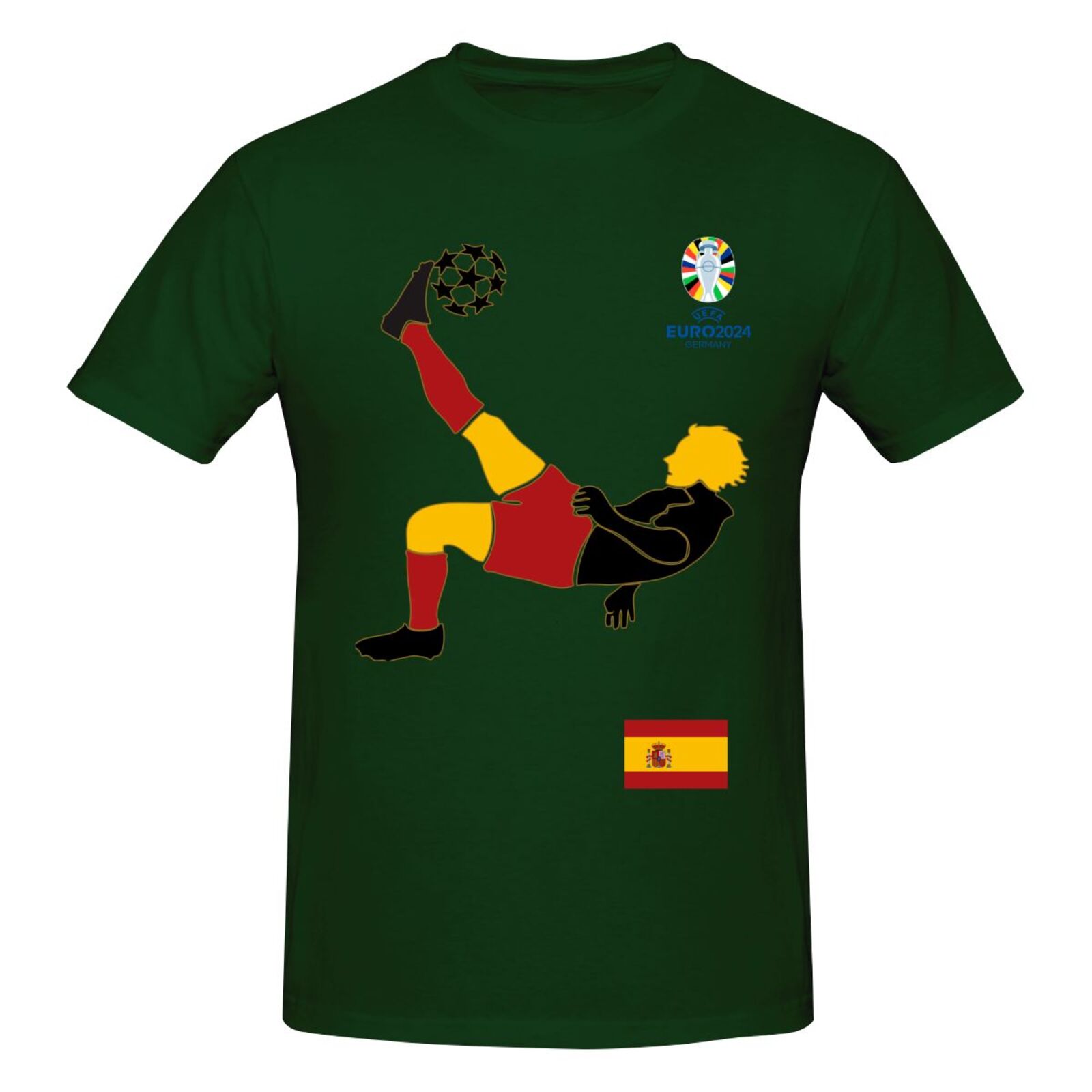 Men's Spain EURO 2024 Basic Short Sleeve T-Shirt BST1724