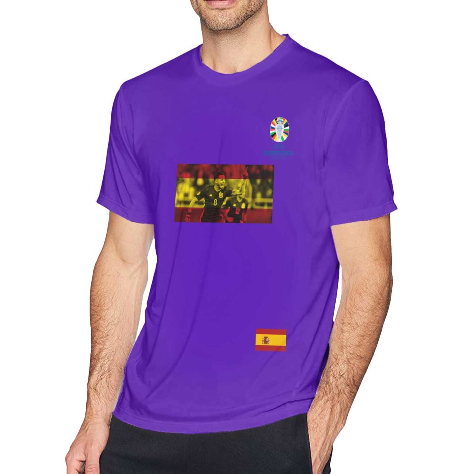 Men's Spain EURO 2024 Basic Short Sleeve T-Shirt BST1739