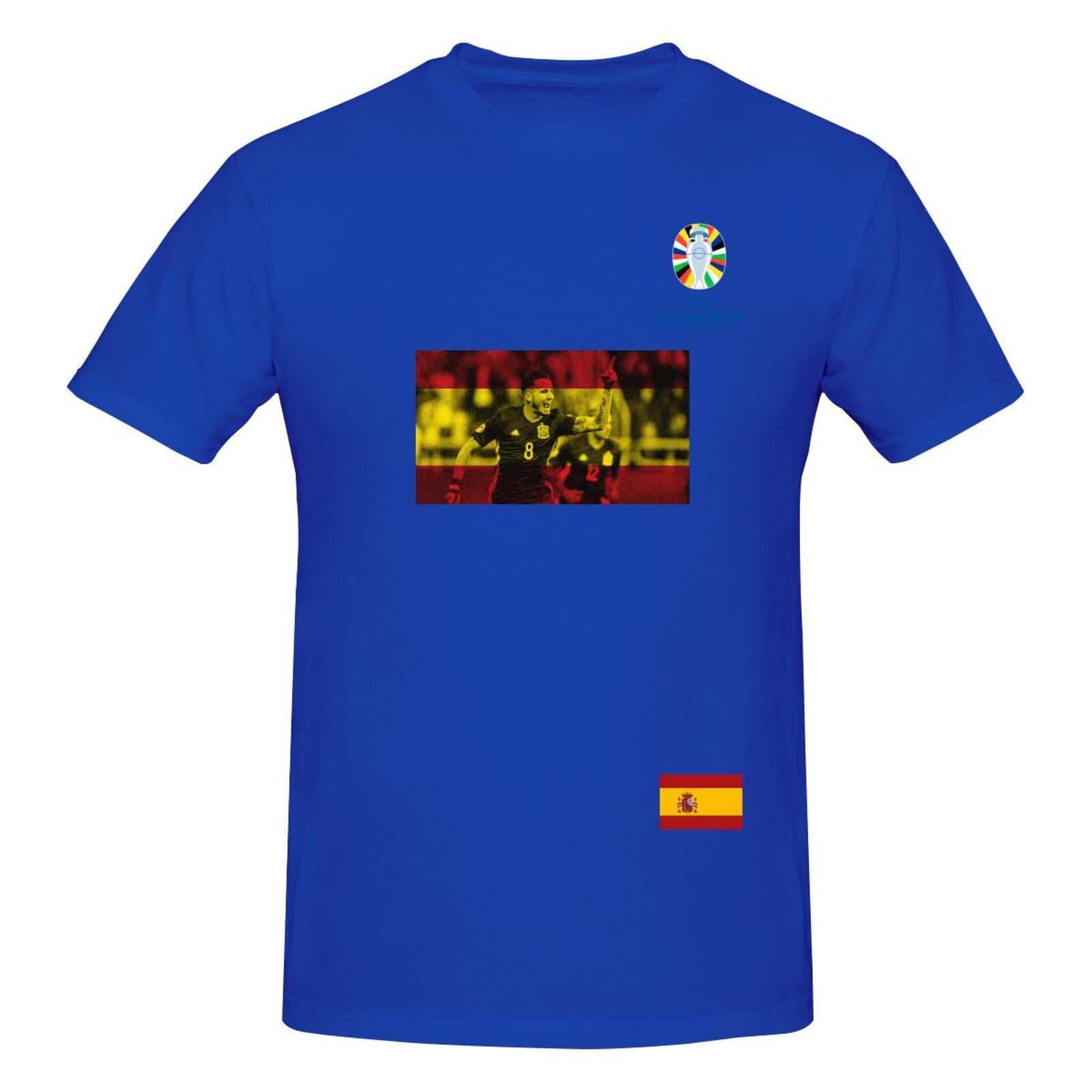 Men's Spain EURO 2024 Basic Short Sleeve T-Shirt BST1739