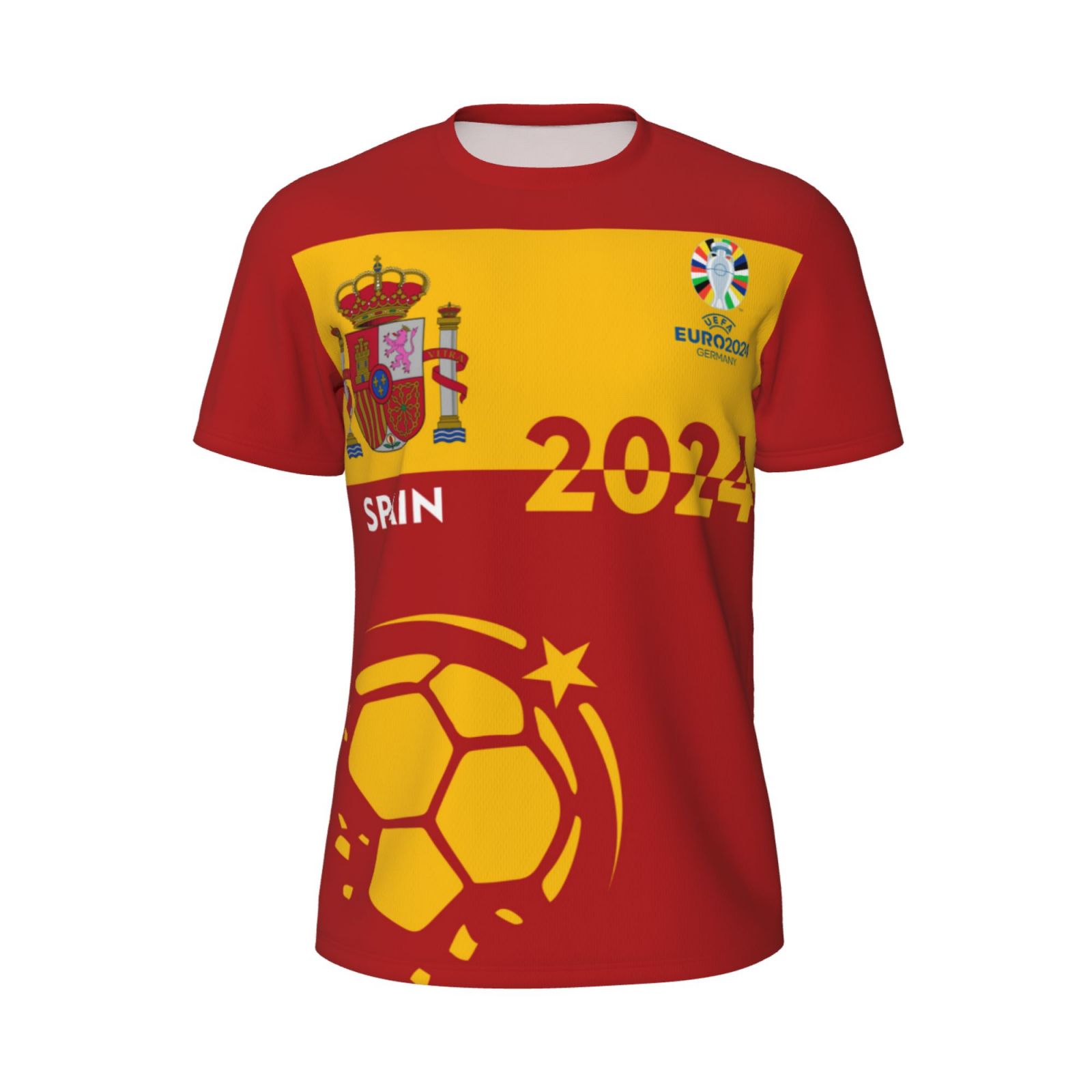 Men's Spain EURO 2024 Short Sleeved Mesh T-Shirt SMT1685