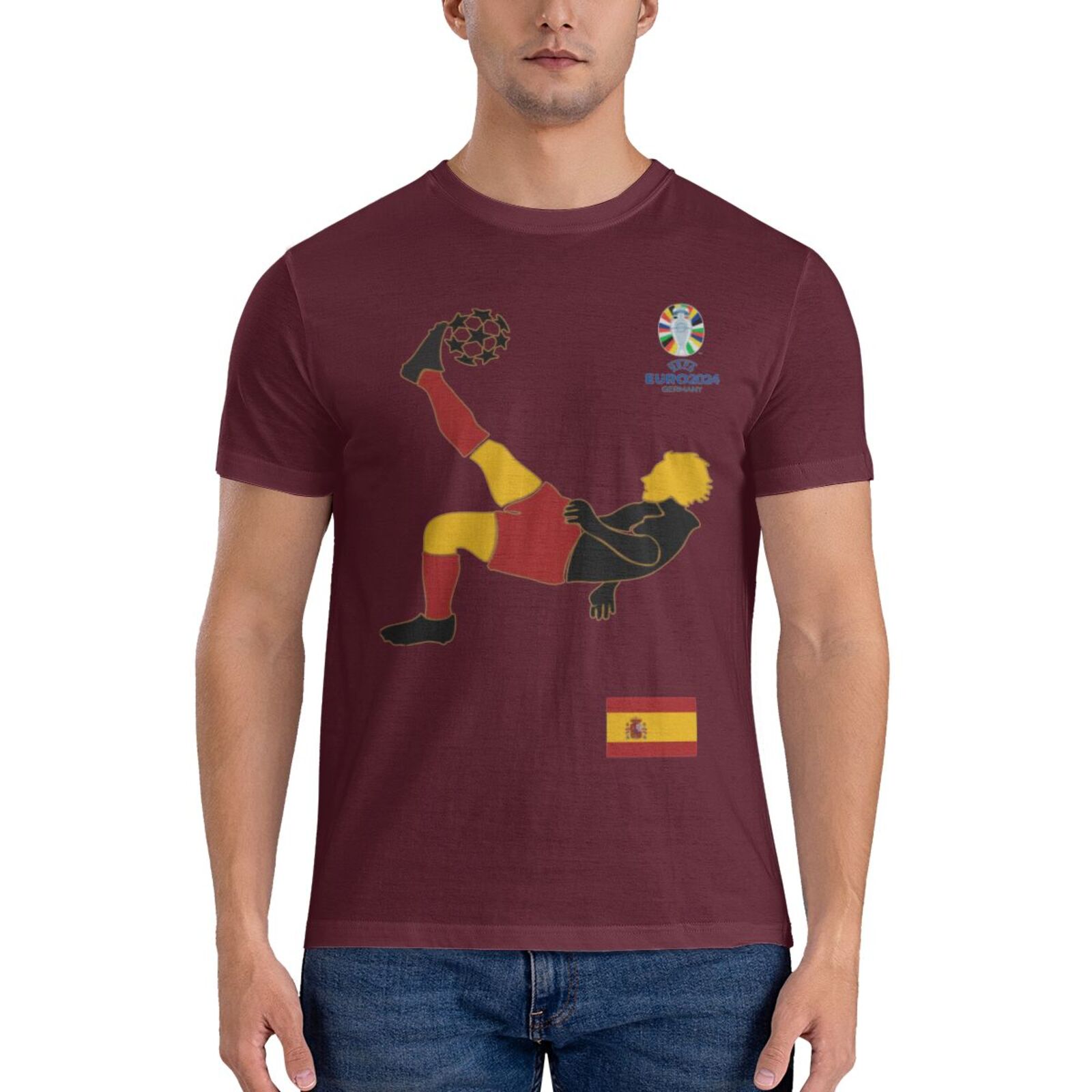 Men's Spain EURO 2024 Basic Short Sleeve T-Shirt BST1724