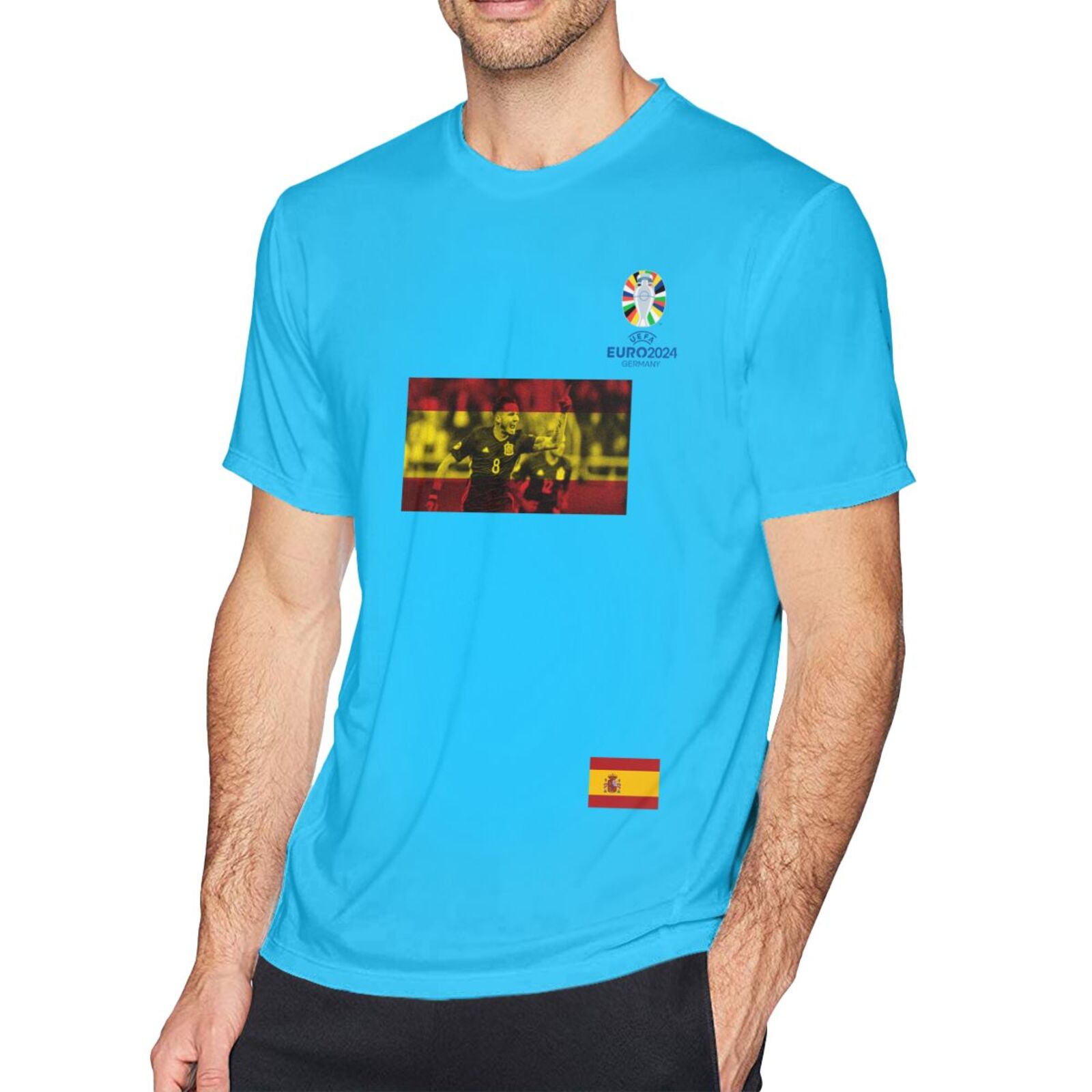 Men's Spain EURO 2024 Basic Short Sleeve T-Shirt BST1739