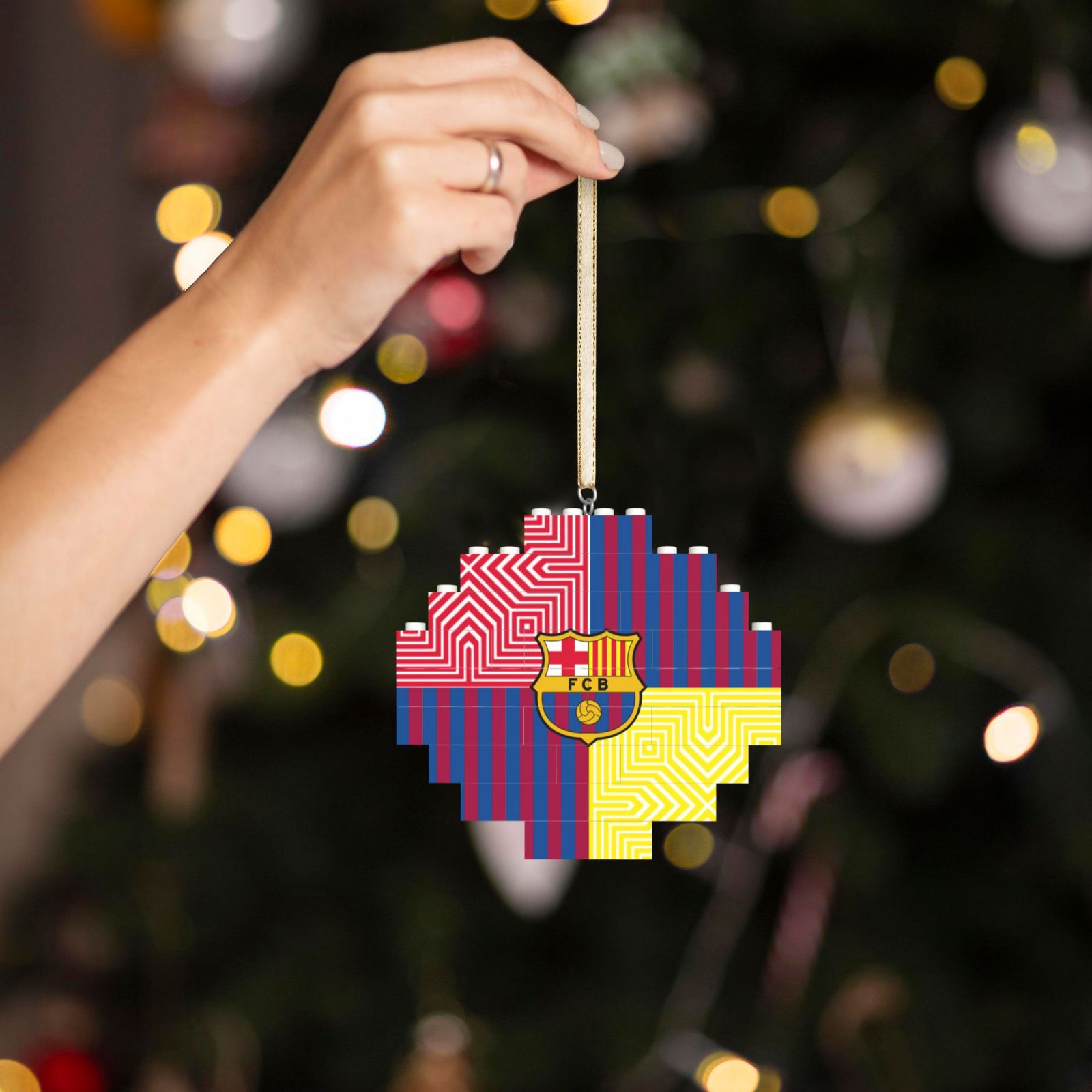 Barcelona Building Block Puzzle Ornament BBP1989