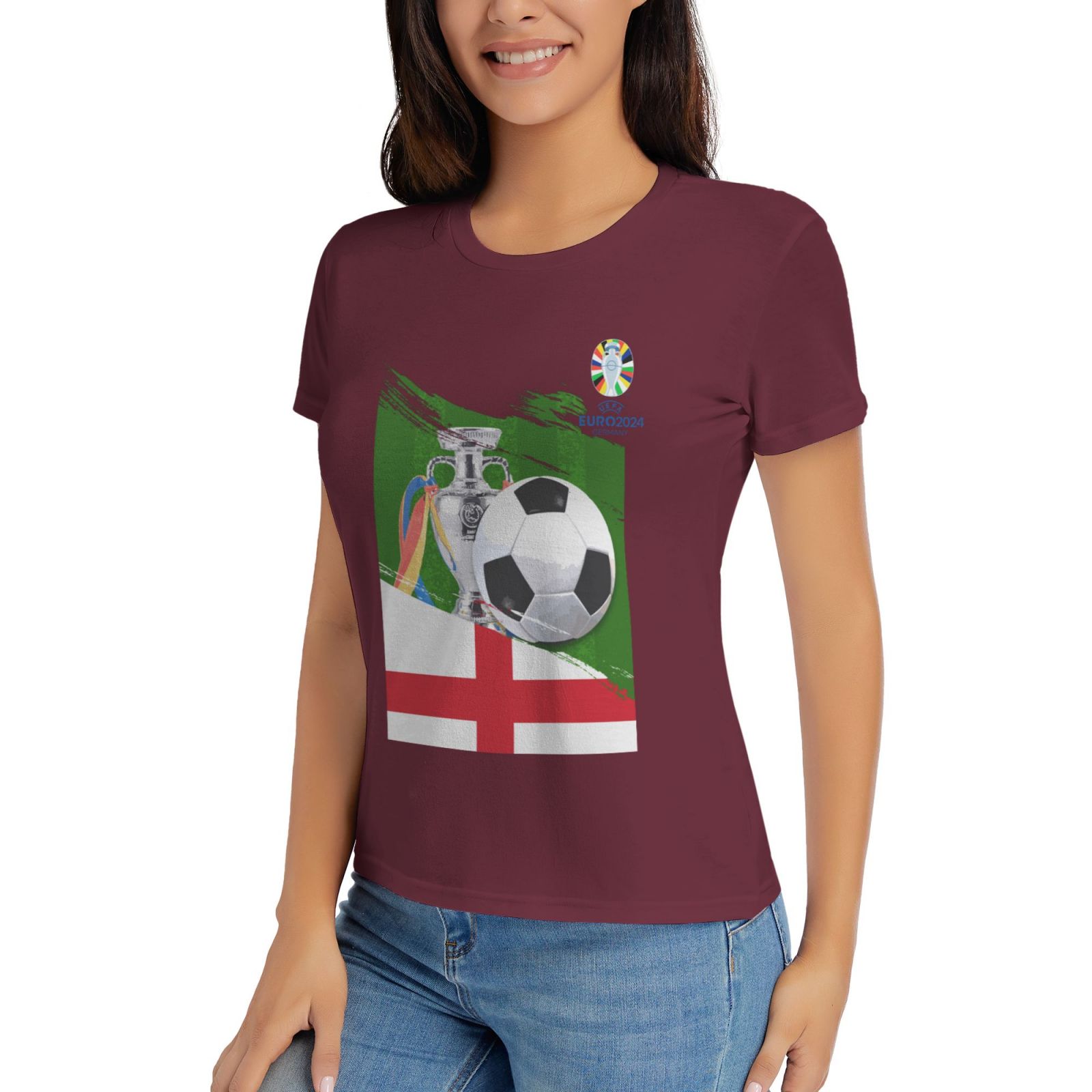 Women's England EURO 2024 Basic Short Sleeve T-Shirt WBT1682