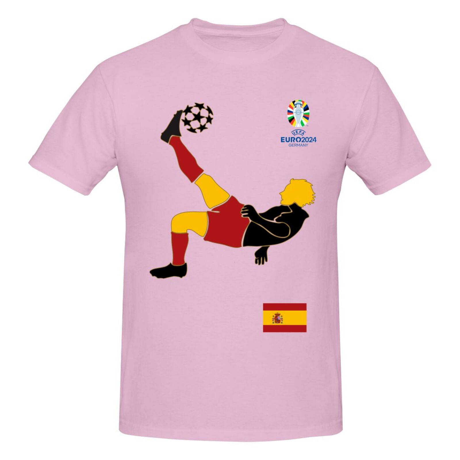 Men's Spain EURO 2024 Basic Short Sleeve T-Shirt BST1724
