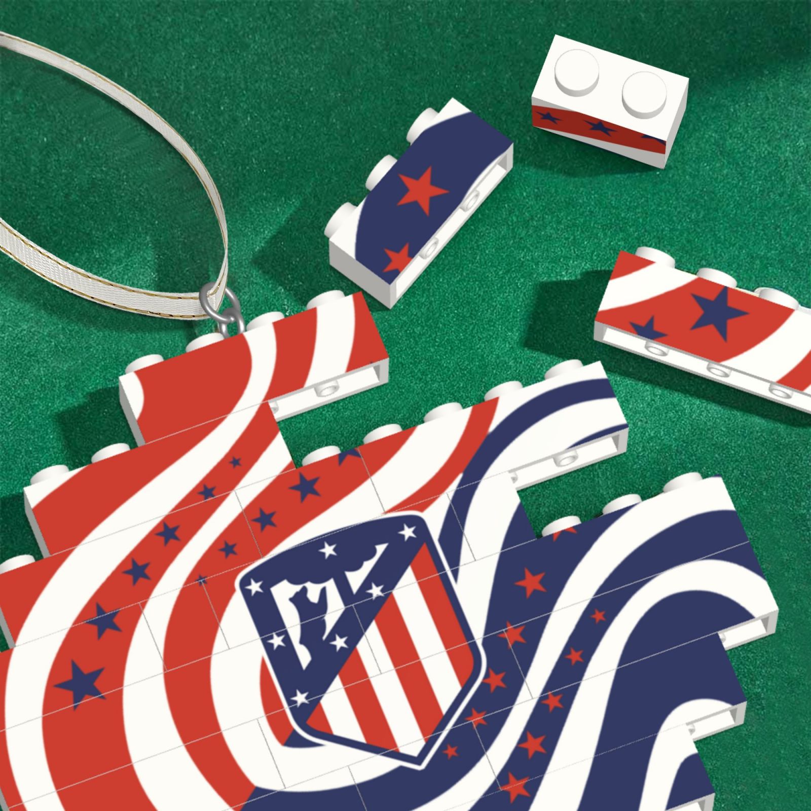 Atletico Madrid Building Block Puzzle Ornament BBP2018