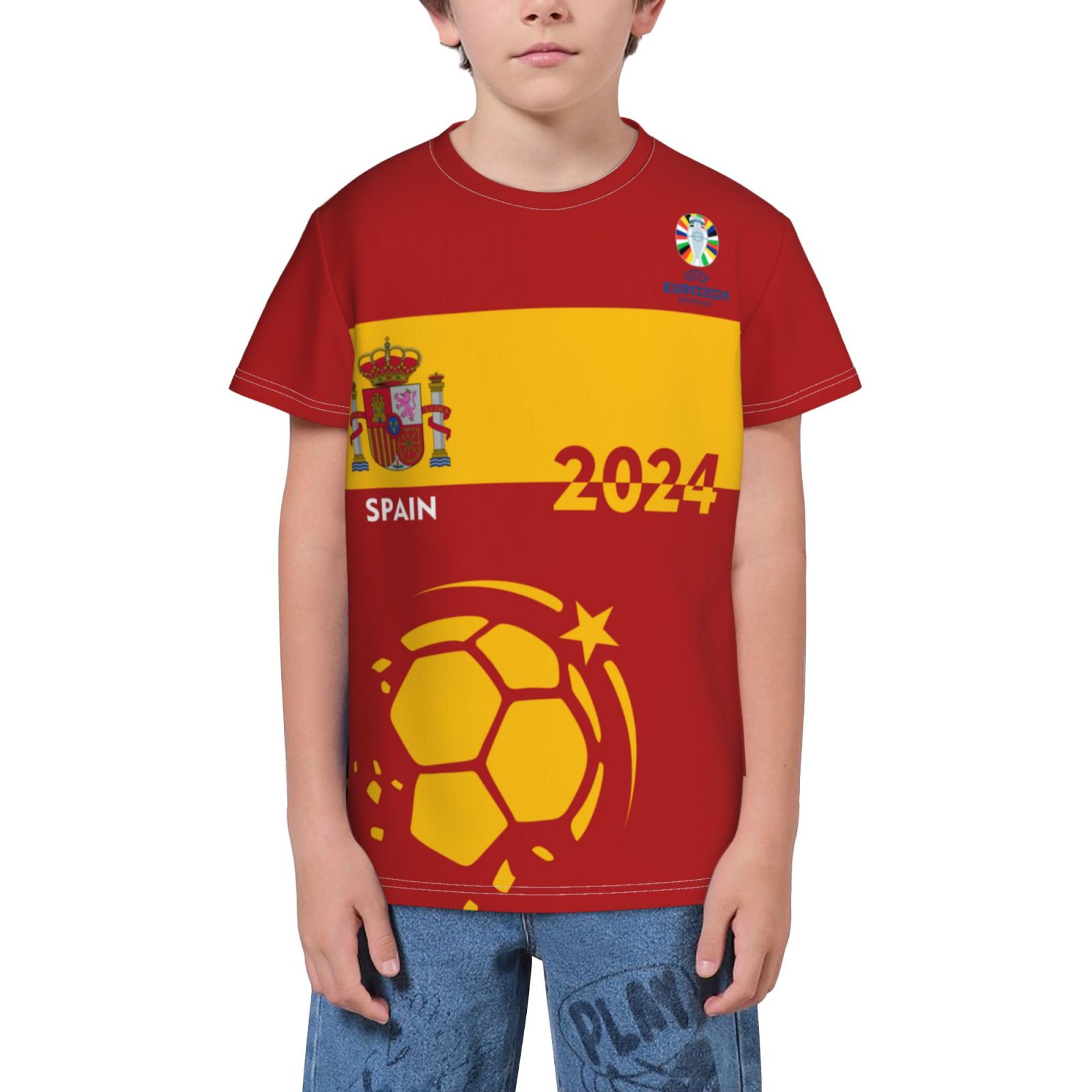 Kid's Spain EURO 2024 Youth Short Sleeve T-Shirt YST1700