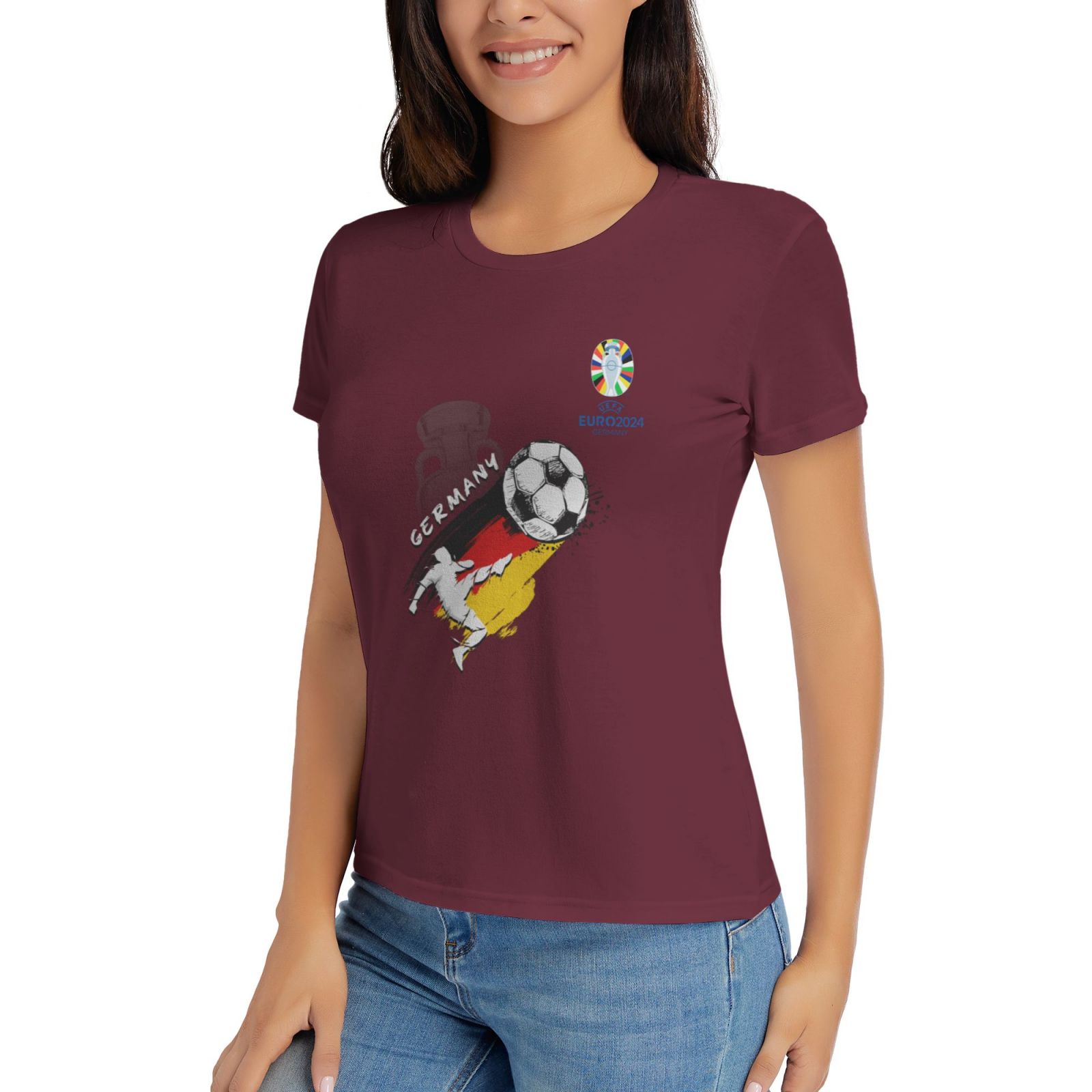 Women's Germany EURO 2024 Basic Short Sleeve T-Shirt WBT1680