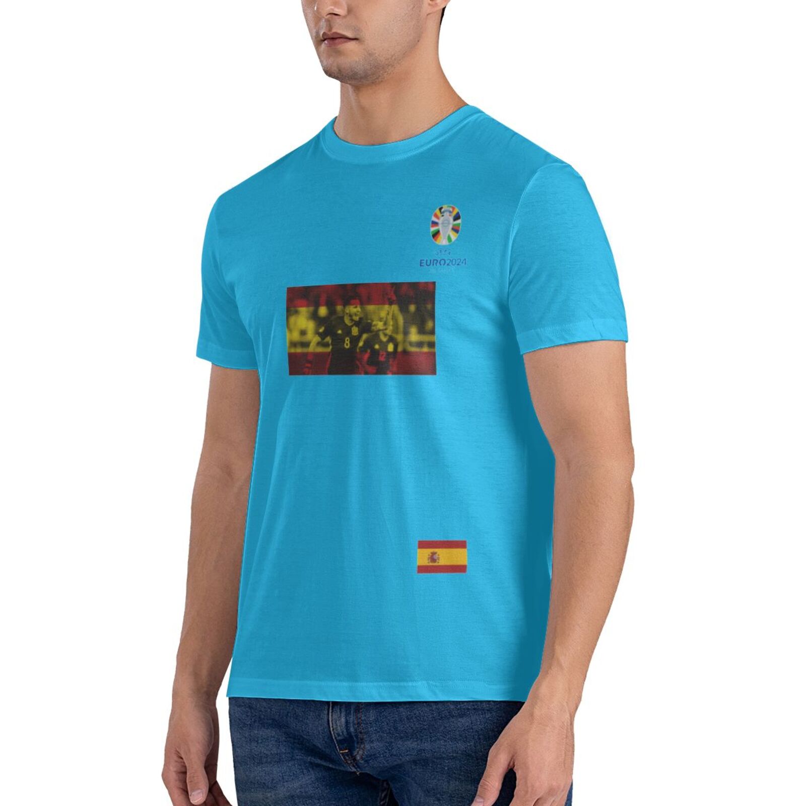 Men's Spain EURO 2024 Basic Short Sleeve T-Shirt BST1739