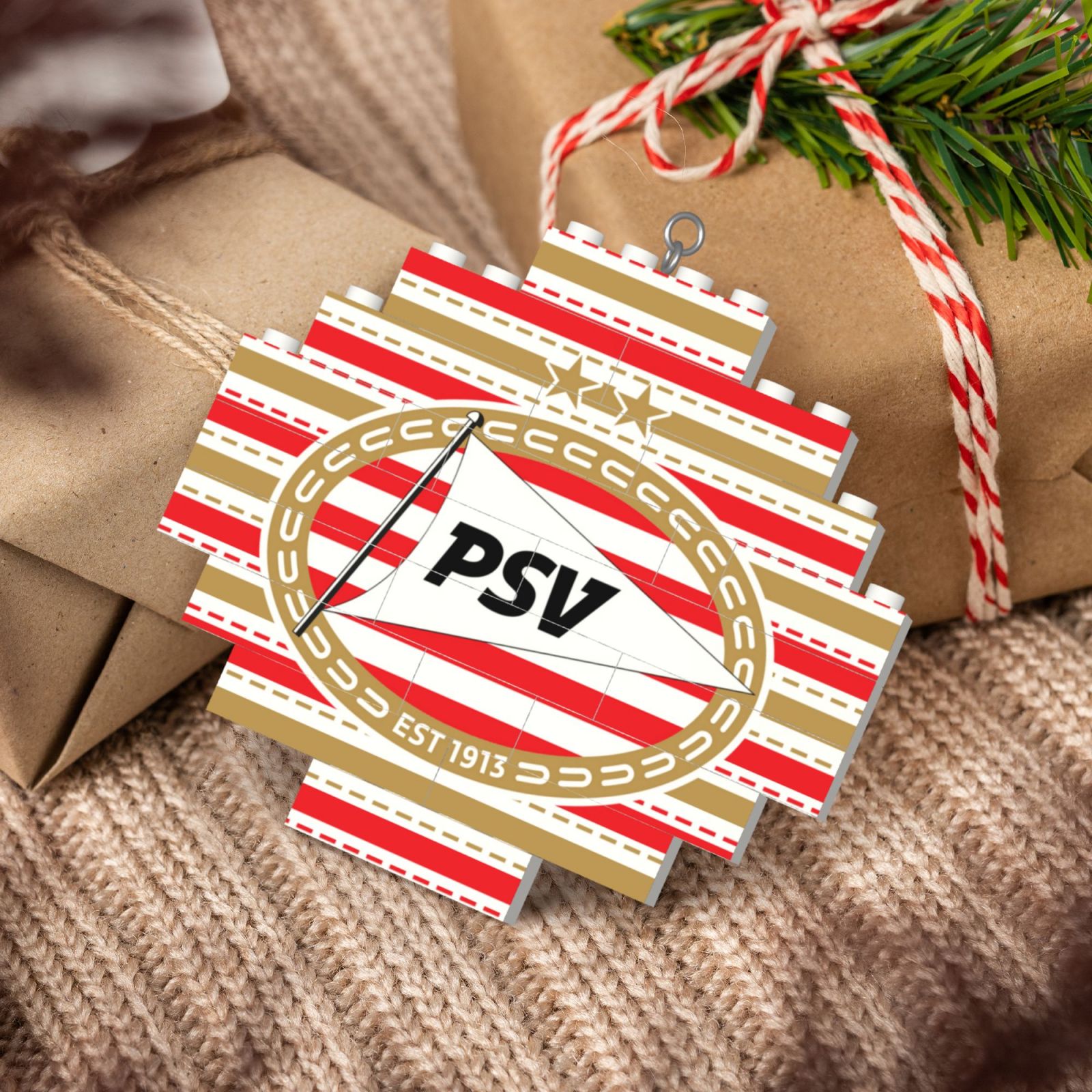 PSV Eindhoven Building Block Puzzle Ornament BBP2189