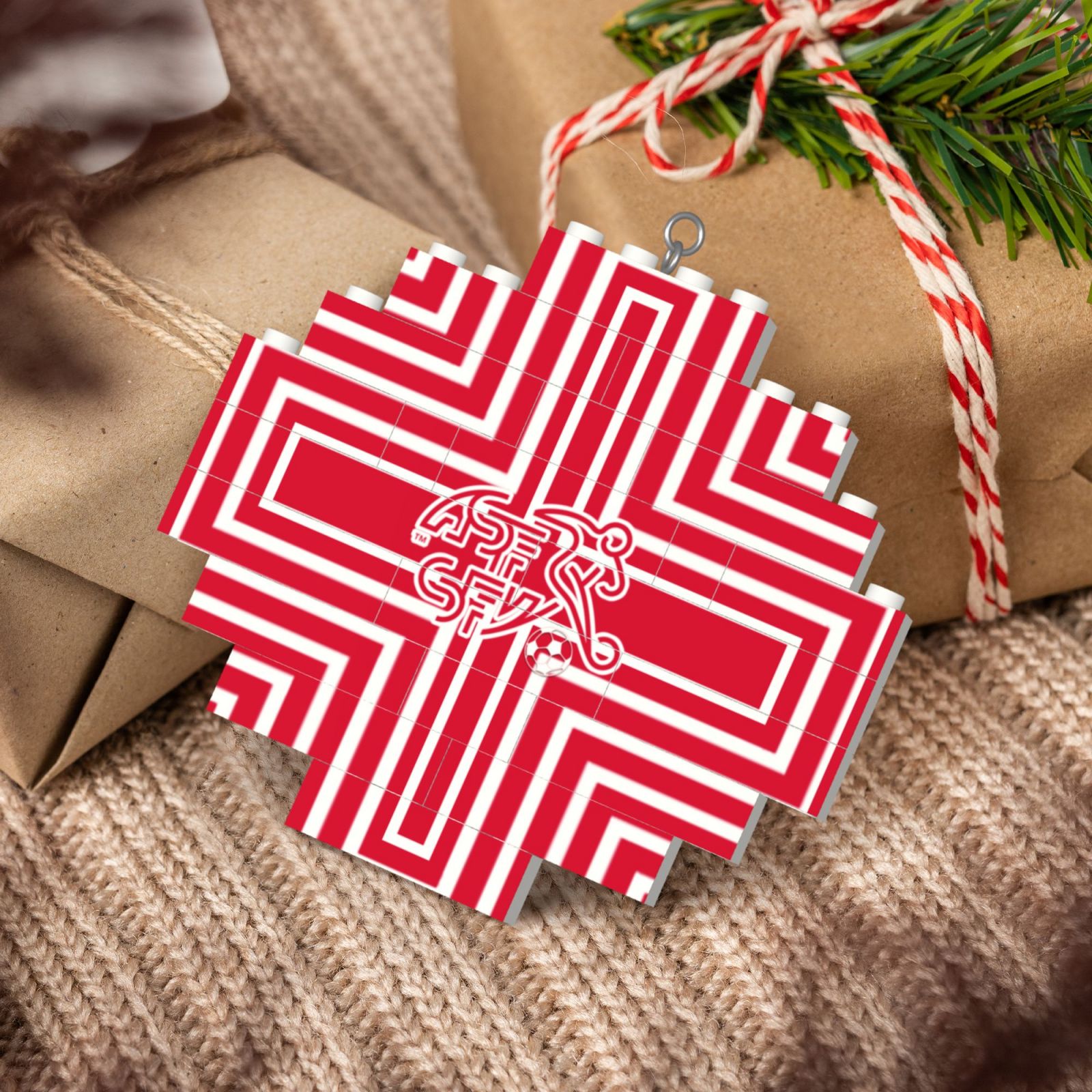 Switzerland Building Block Puzzle Ornament BBP2028