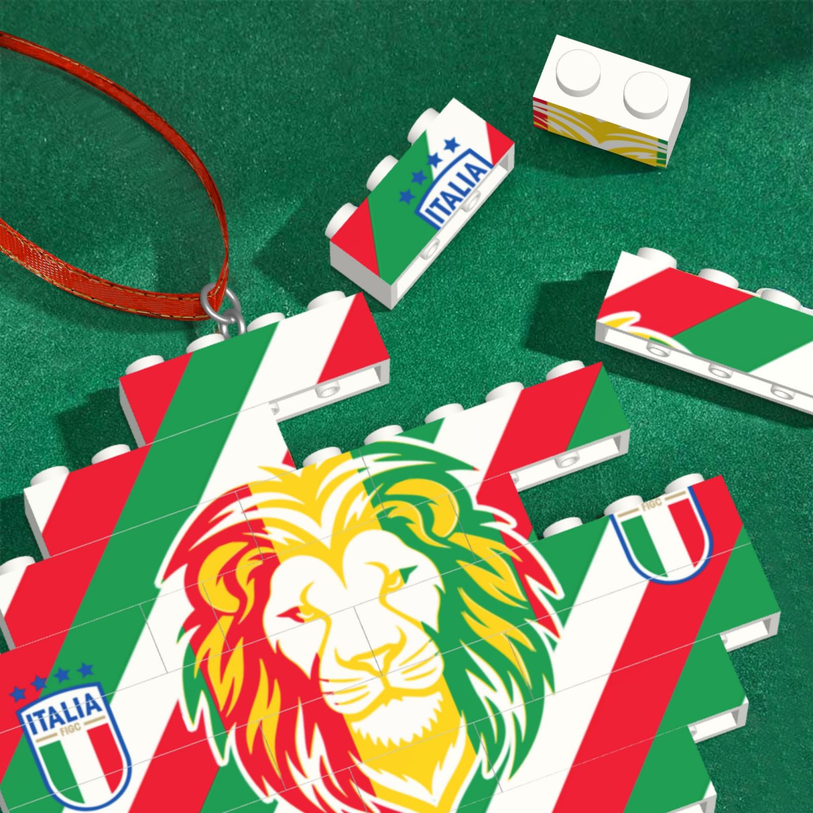 Italy Building Block Puzzle Ornament BBP2022