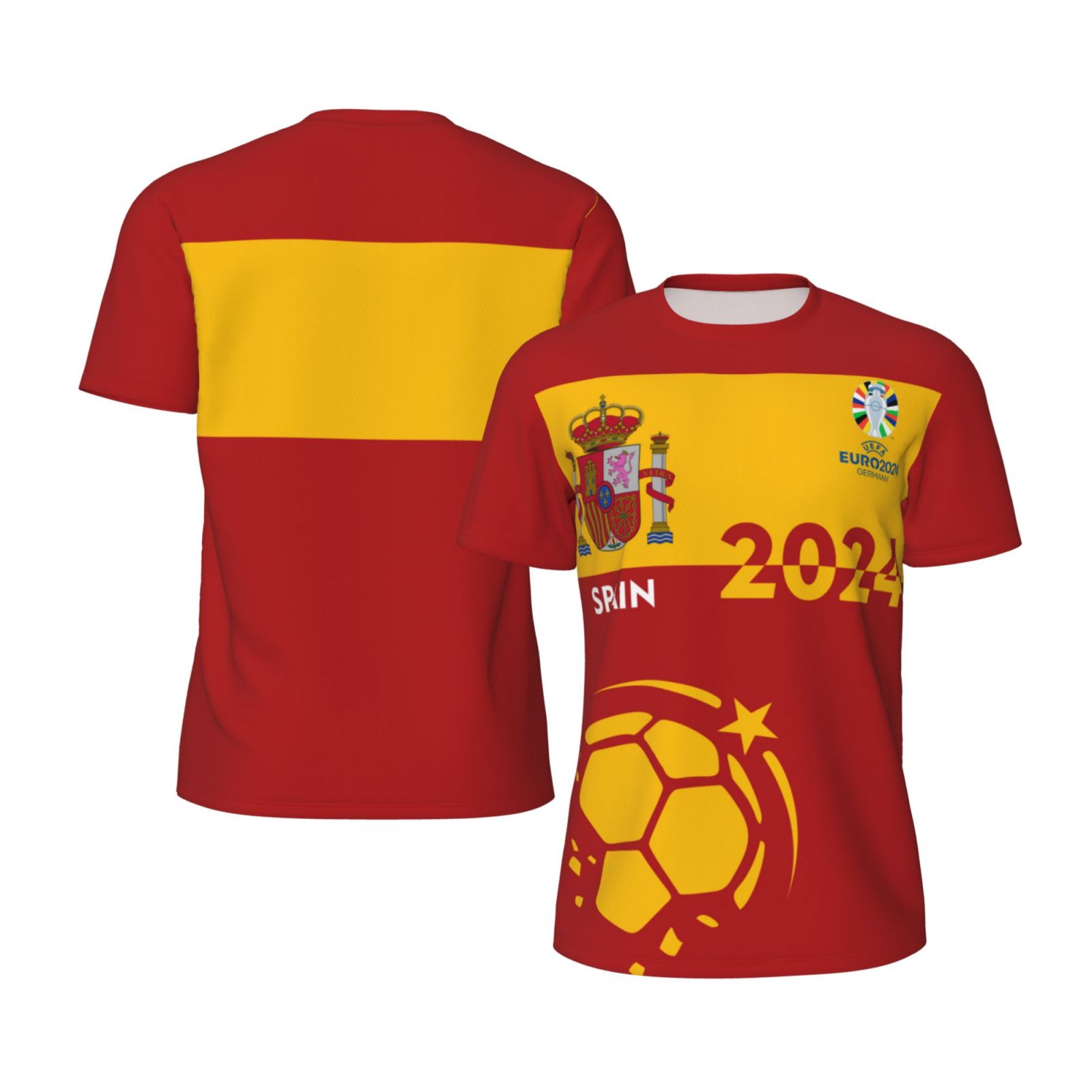Men's Spain EURO 2024 Short Sleeved Mesh T-Shirt SMT1685