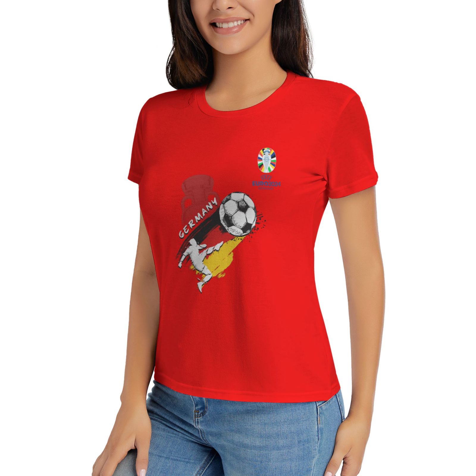 Women's Germany EURO 2024 Basic Short Sleeve T-Shirt WBT1680