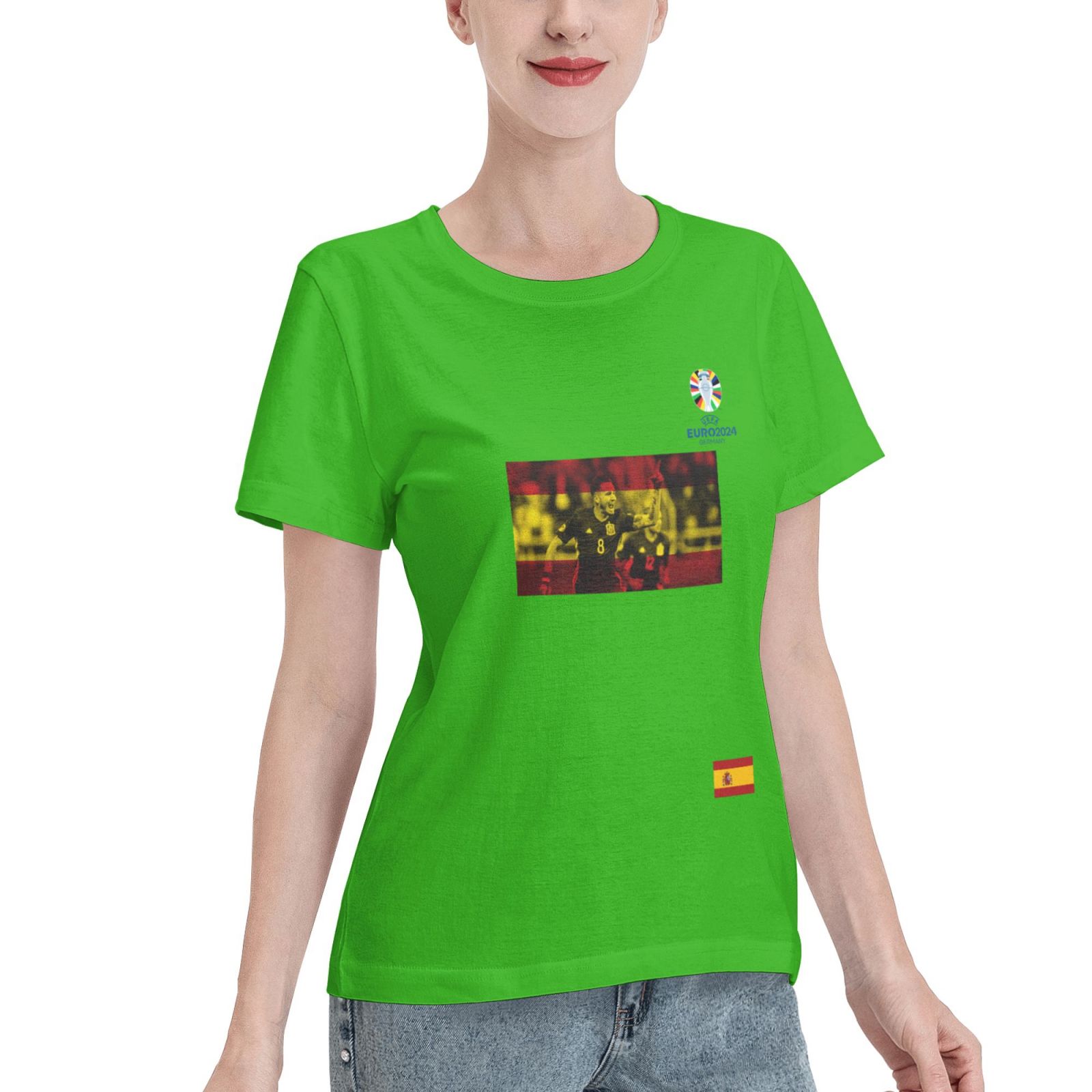 Women's Spain EURO 2024 Basic Short Sleeve T-Shirt WBT1740