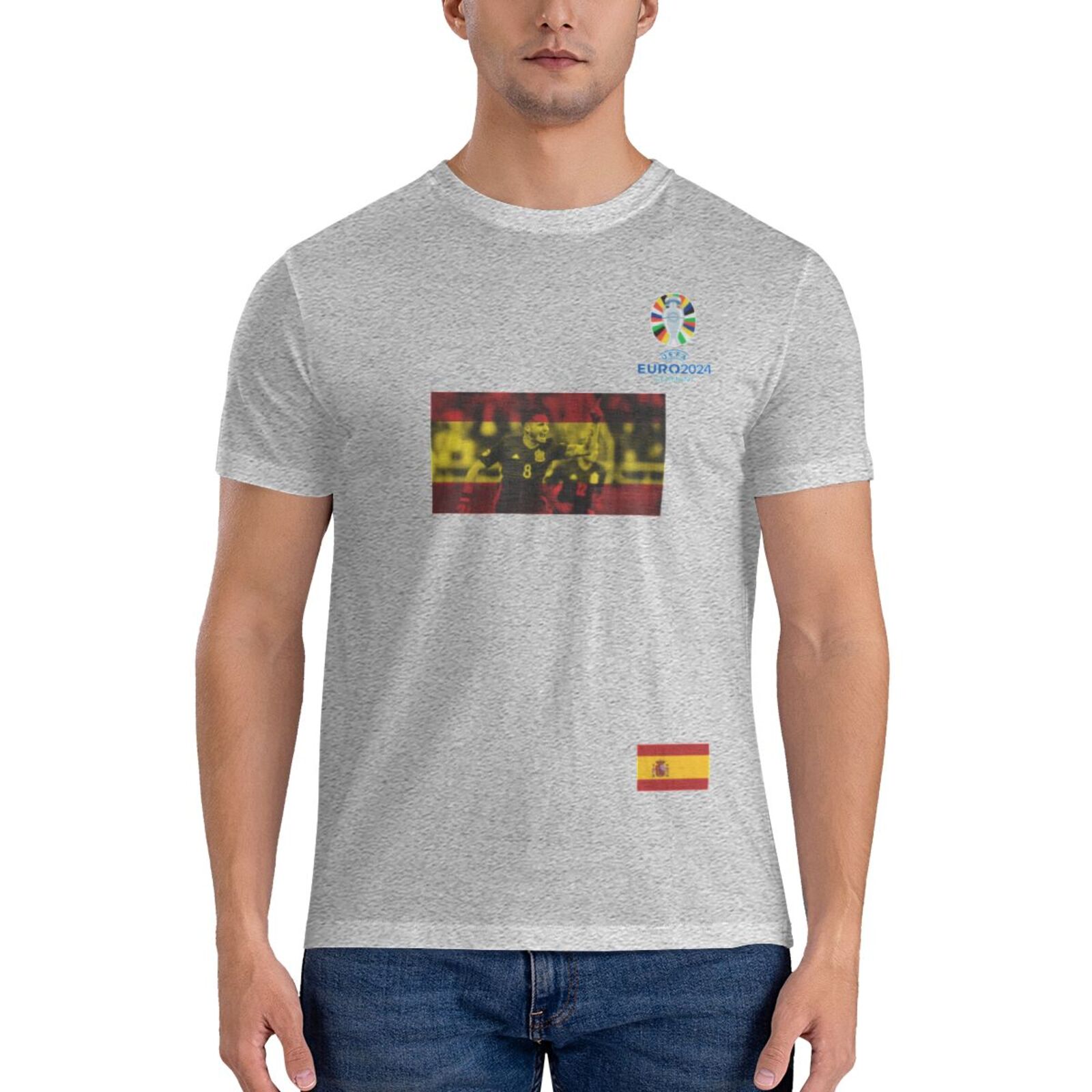 Men's Spain EURO 2024 Basic Short Sleeve T-Shirt BST1739