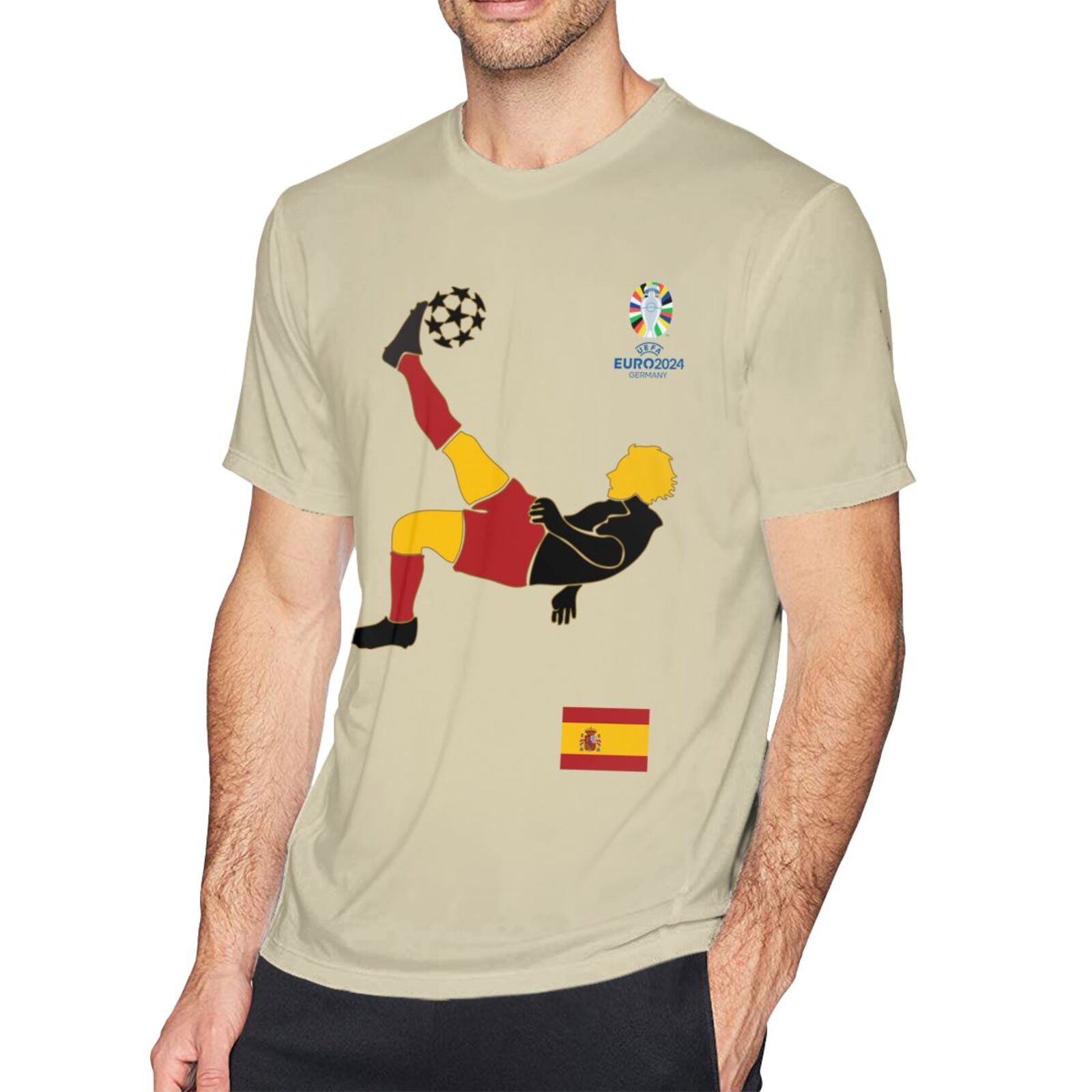 Men's Spain EURO 2024 Basic Short Sleeve T-Shirt BST1724