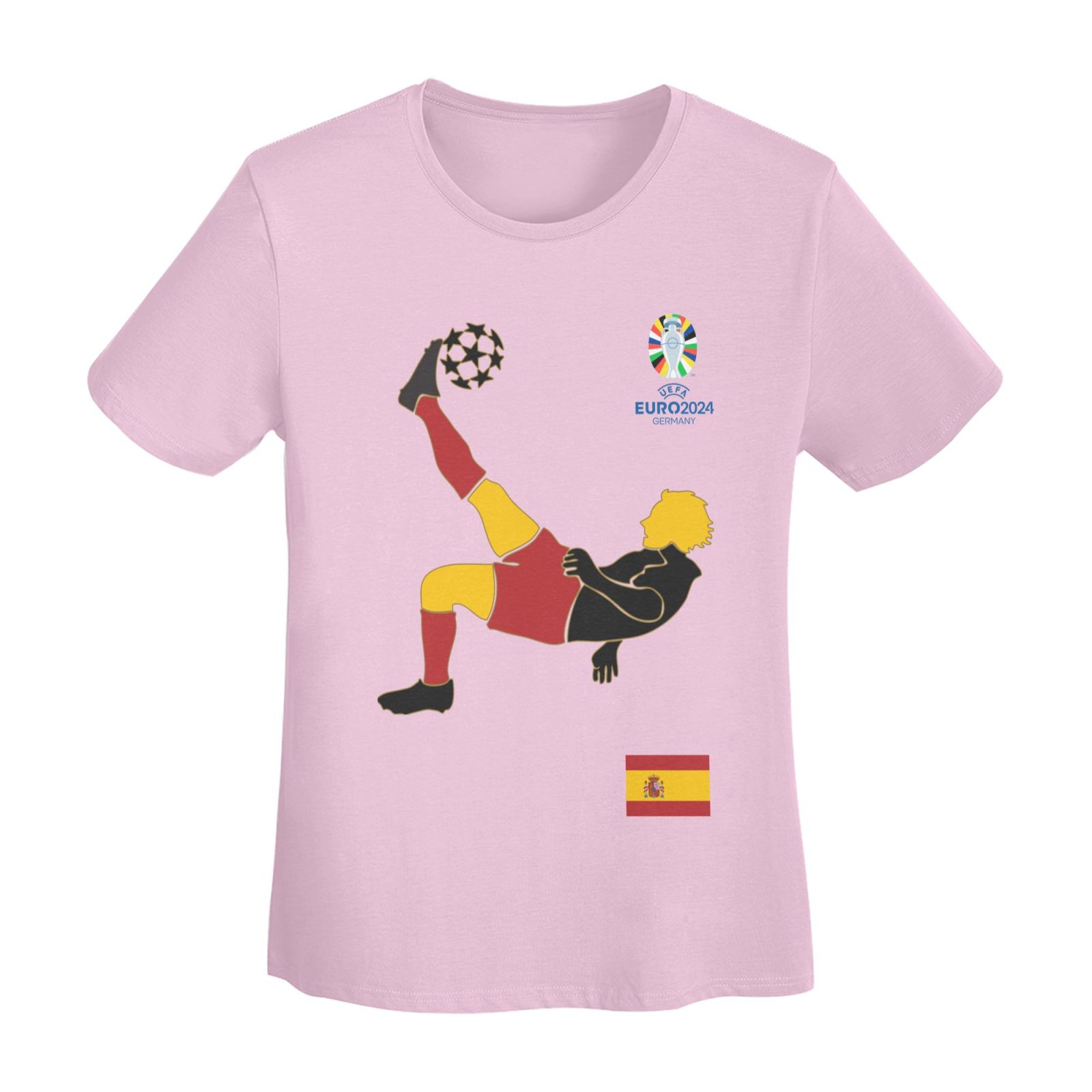 Women's Spain EURO 2024 Basic Short Sleeve T-Shirt WBT1725