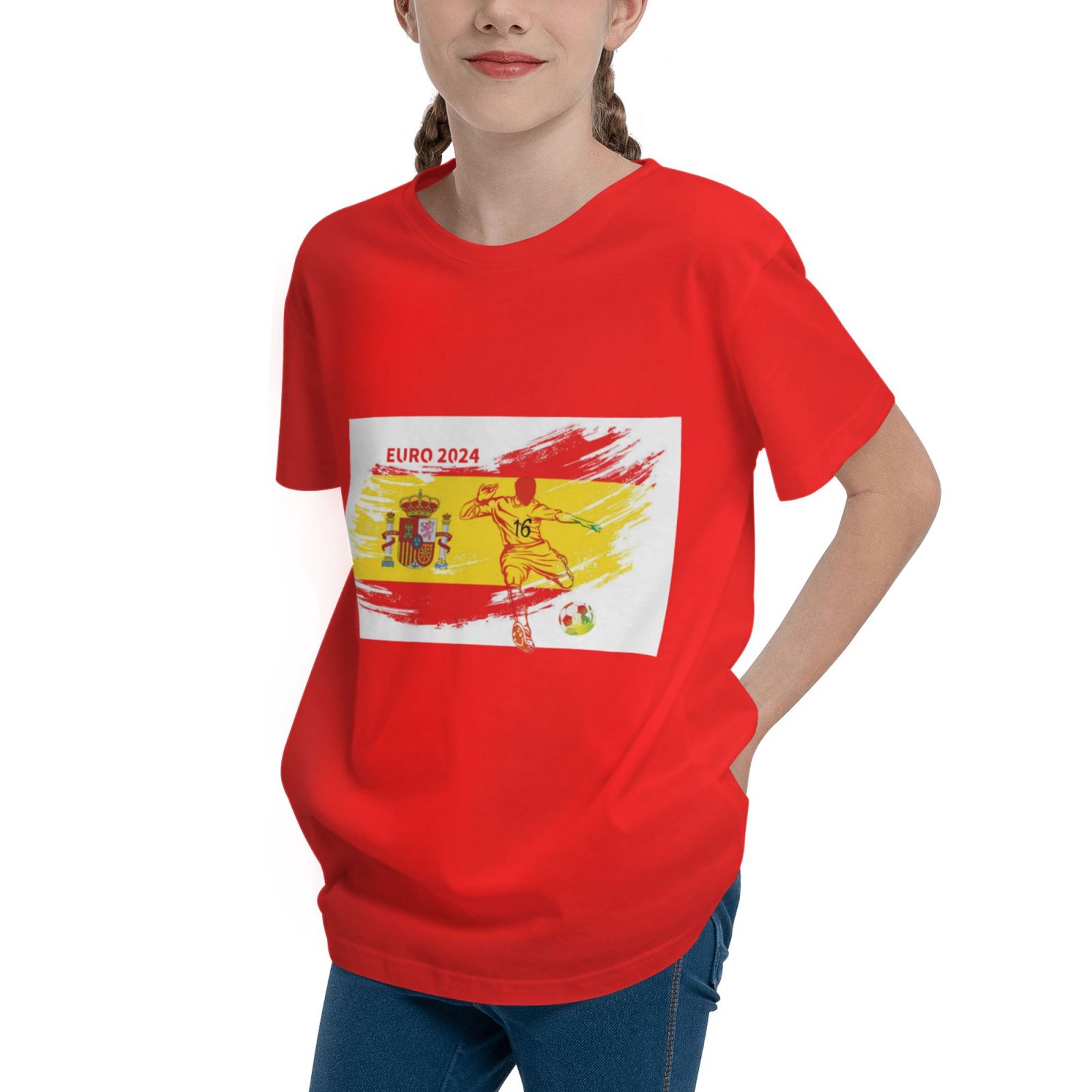 Kid's Spain EURO 2024 Teenage T-shirt TET1758