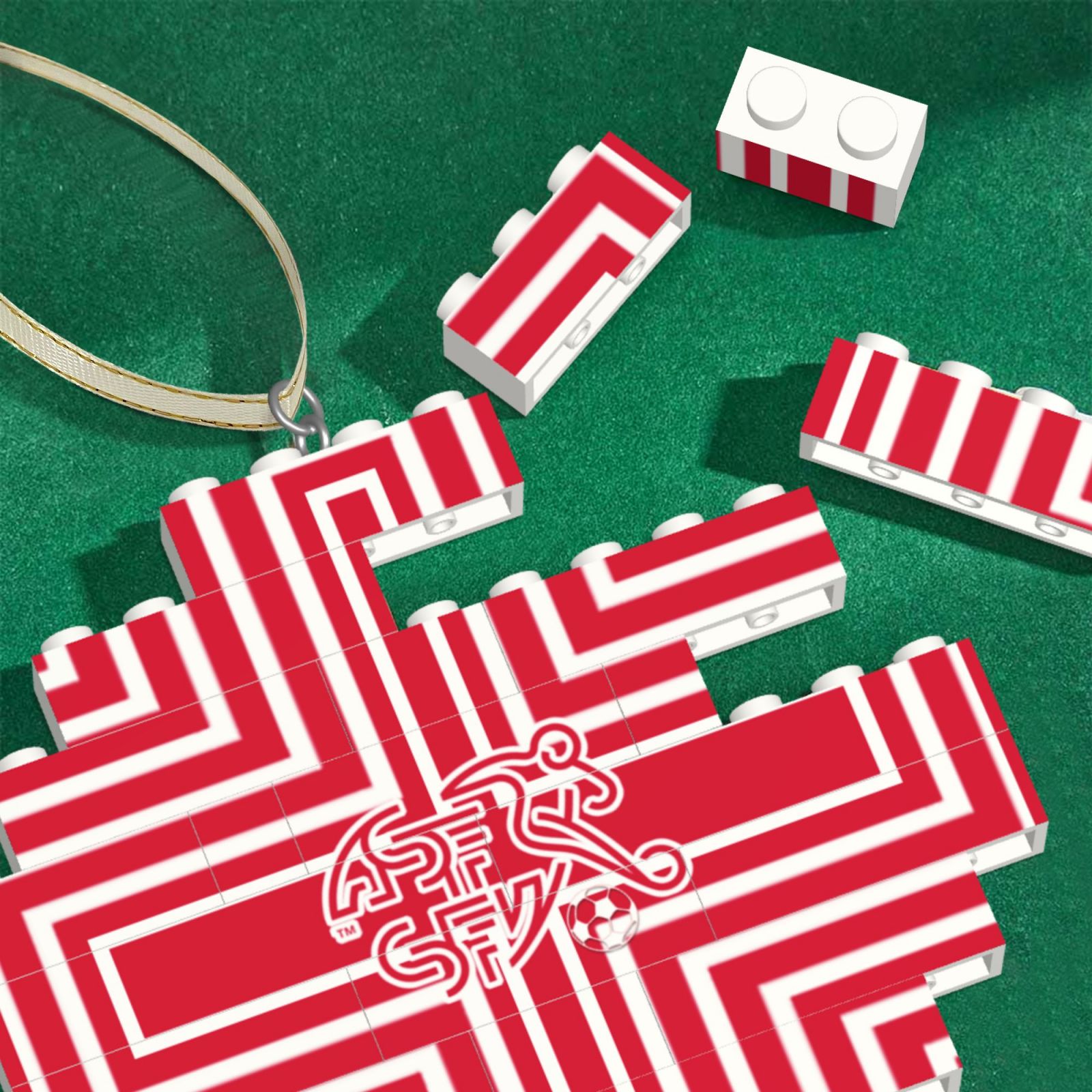 Switzerland Building Block Puzzle Ornament BBP2028