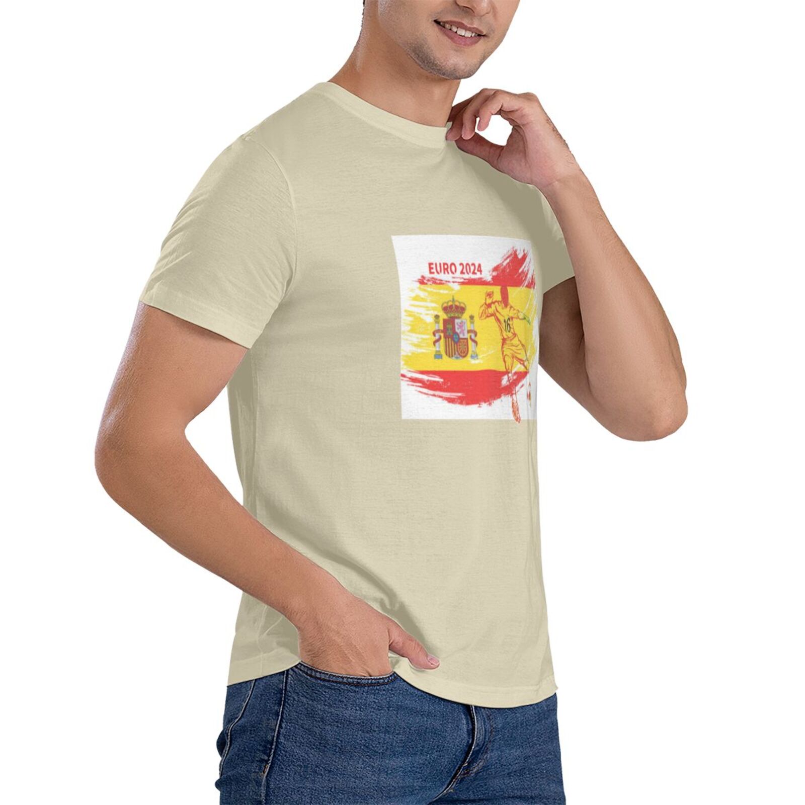 Men's Spain EURO 2024 Basic Short Sleeve T-Shirt BST1753