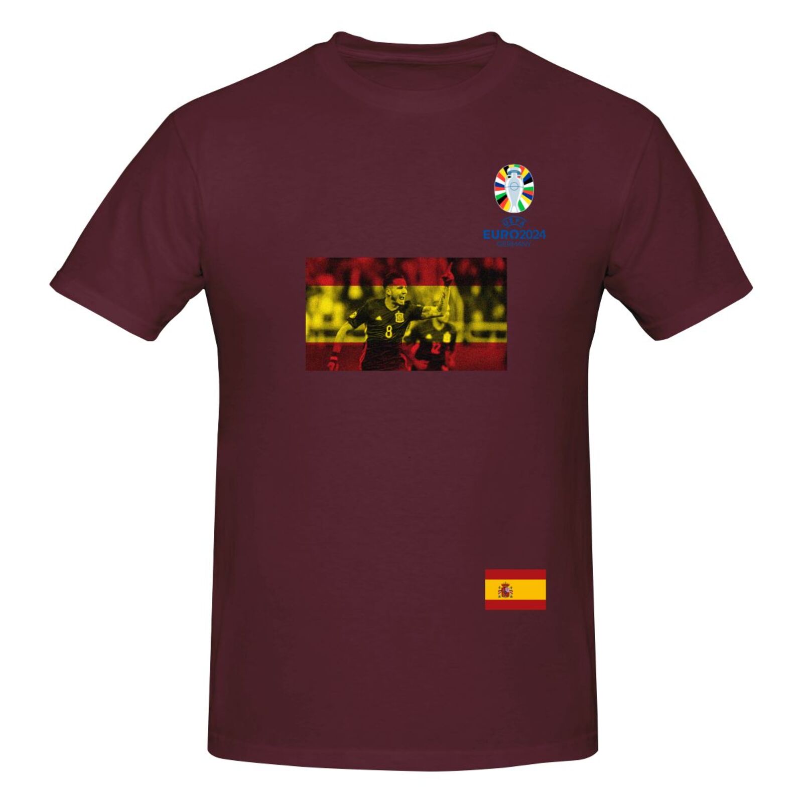 Men's Spain EURO 2024 Basic Short Sleeve T-Shirt BST1739