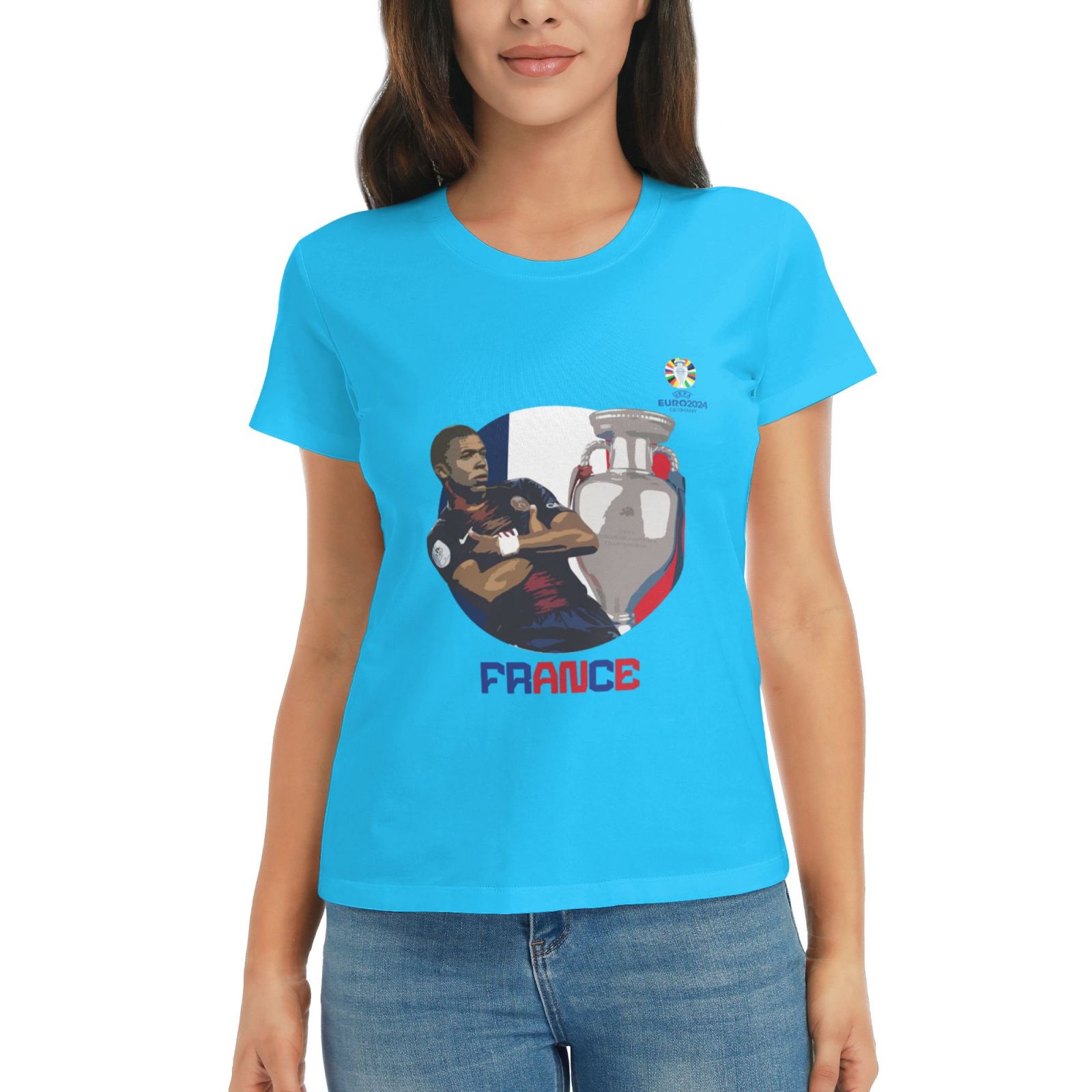 Women's France EURO 2024 Basic Short Sleeve T-Shirt WBT1730